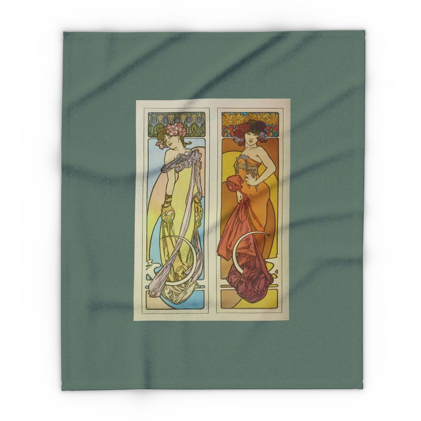 Arctic Fleece Blanket: 1902 Documents Decoratifs, Plate 45, by Alphonse Mucha, Art Nouveau, Cozy Winter Throw, Perfect Gift for Art Lovers