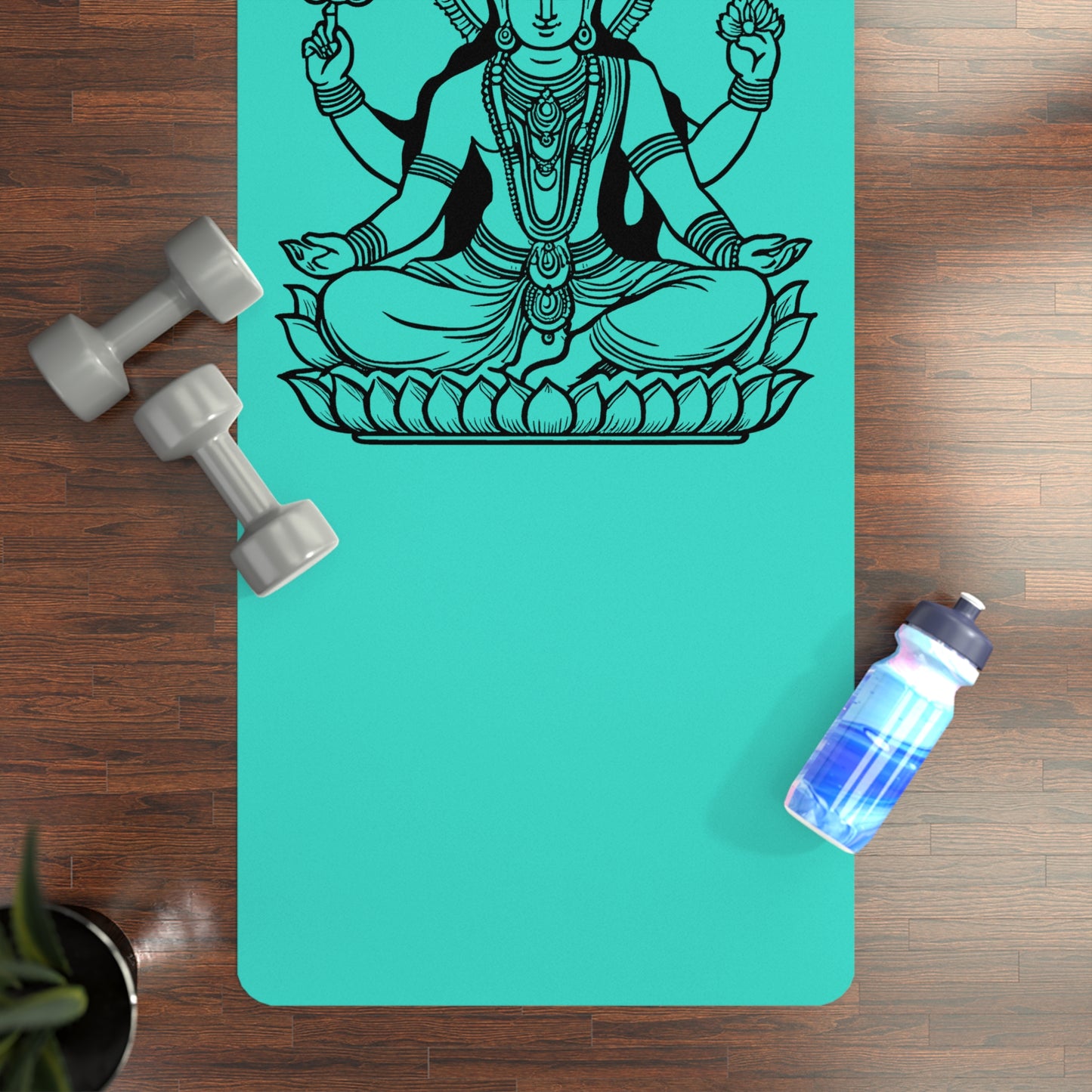 Vishnu Rubber Yoga Mat: Non-Slip Suede Top & Natural Rubber Bottom, Design, 24×70" Cushioning for Yoga, Pilates, Meditation