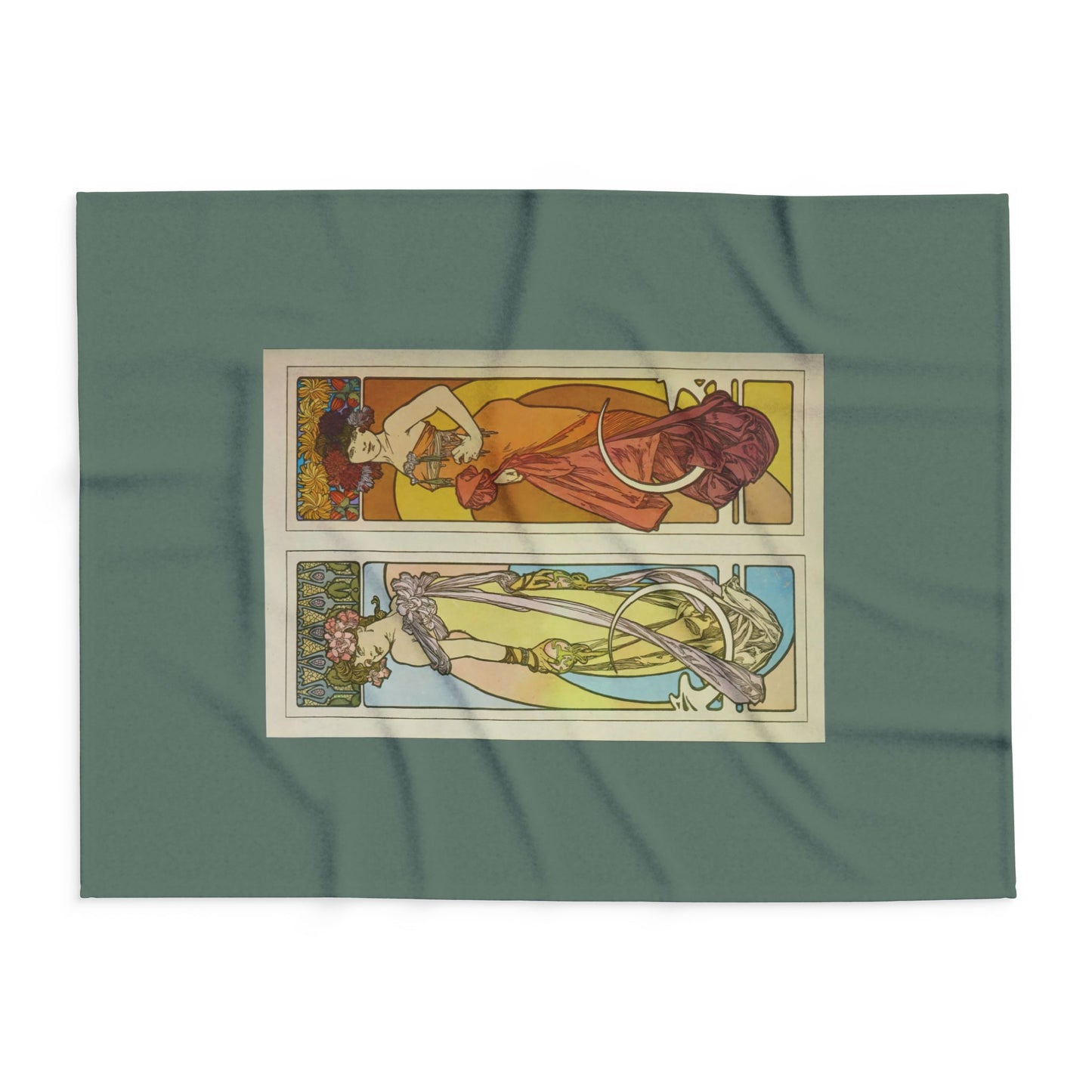 Arctic Fleece Blanket: 1902 Documents Decoratifs, Plate 45, by Alphonse Mucha, Art Nouveau, Cozy Winter Throw, Perfect Gift for Art Lovers