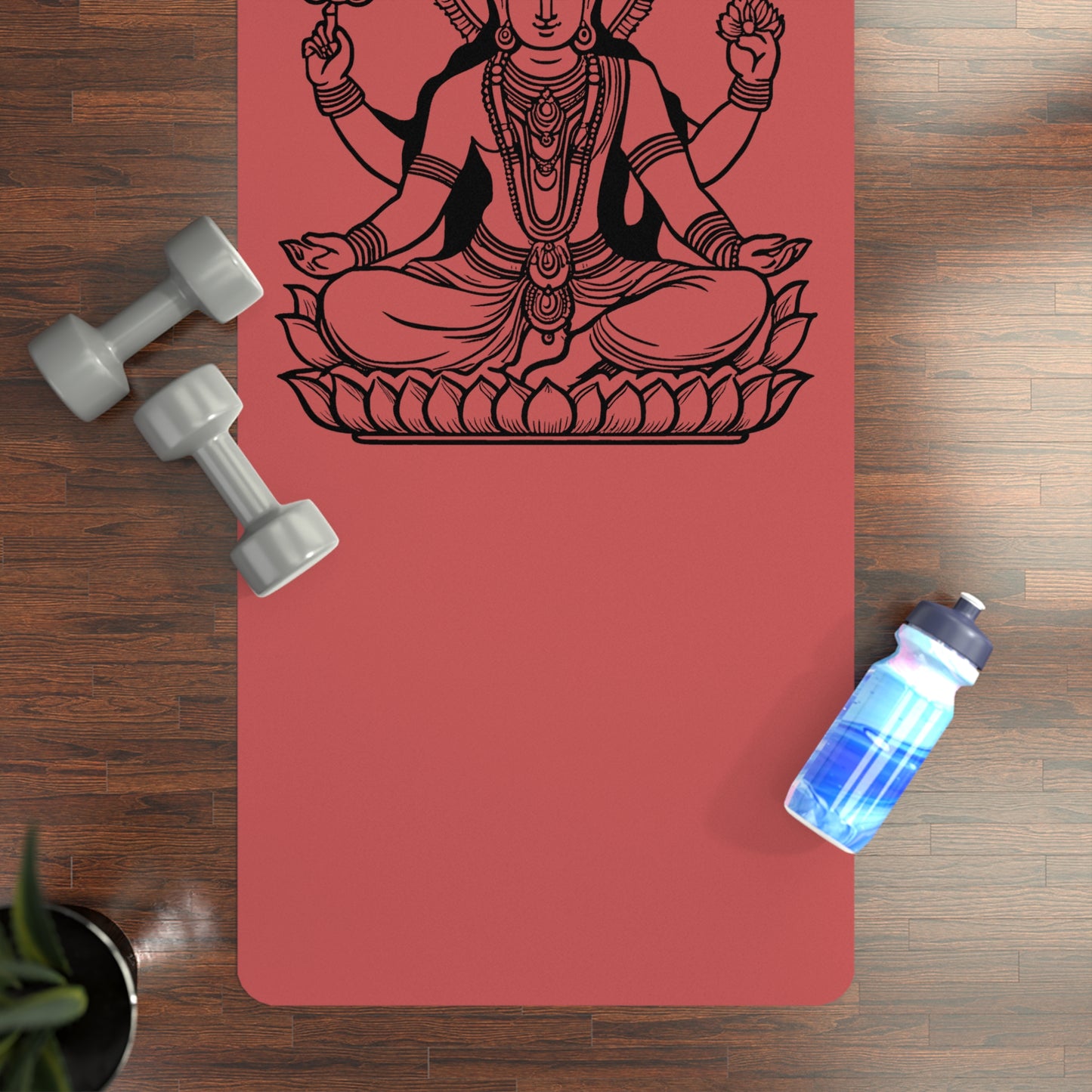 Vishnu Rubber Yoga Mat: Non-Slip Suede Top & Natural Rubber Bottom, Design, 24×70" Cushioning for Yoga, Pilates, Meditation