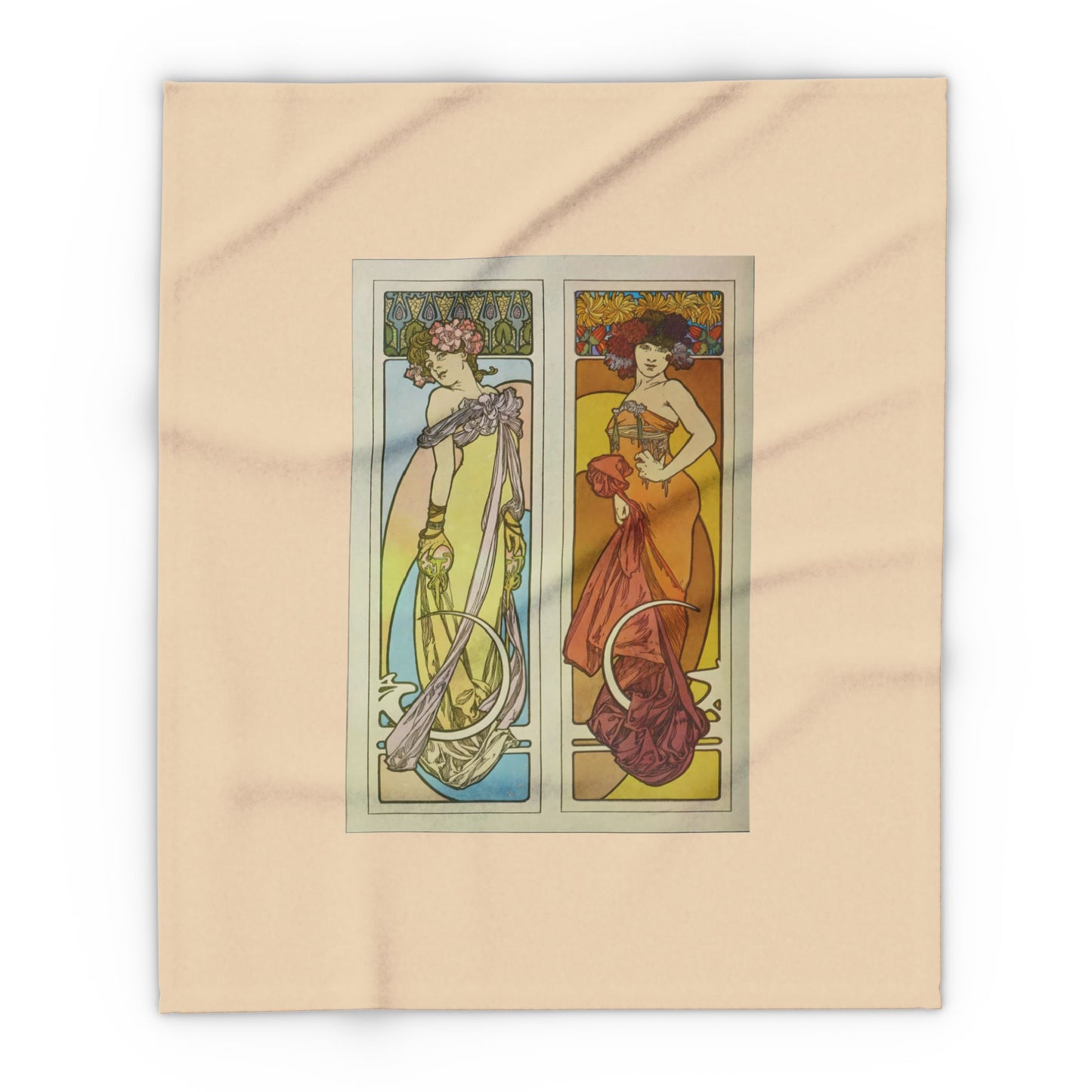 Arctic Fleece Blanket: 1902 Documents Decoratifs, Plate 45, by Alphonse Mucha, Art Nouveau, Cozy Winter Throw, Perfect Gift for Art Lovers