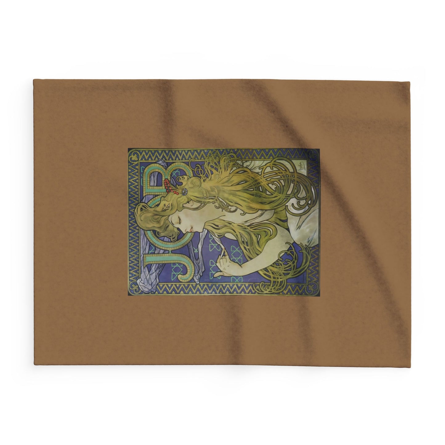 Arctic Fleece Blanket: 1897 Job Cigarette Brand Poster Design by Alphonse Mucha, Art Nouveau, Cozy Winter Throw, Perfect Gift for Art Lovers