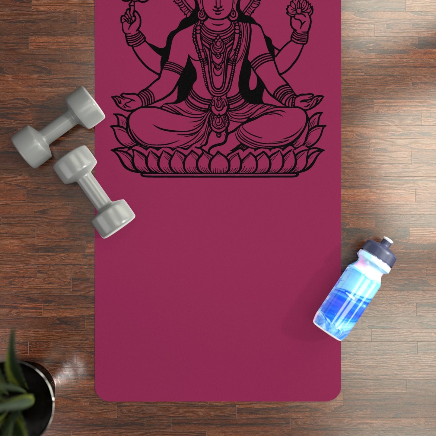 Vishnu Rubber Yoga Mat: Non-Slip Suede Top & Natural Rubber Bottom, Design, 24×70" Cushioning for Yoga, Pilates, Meditation