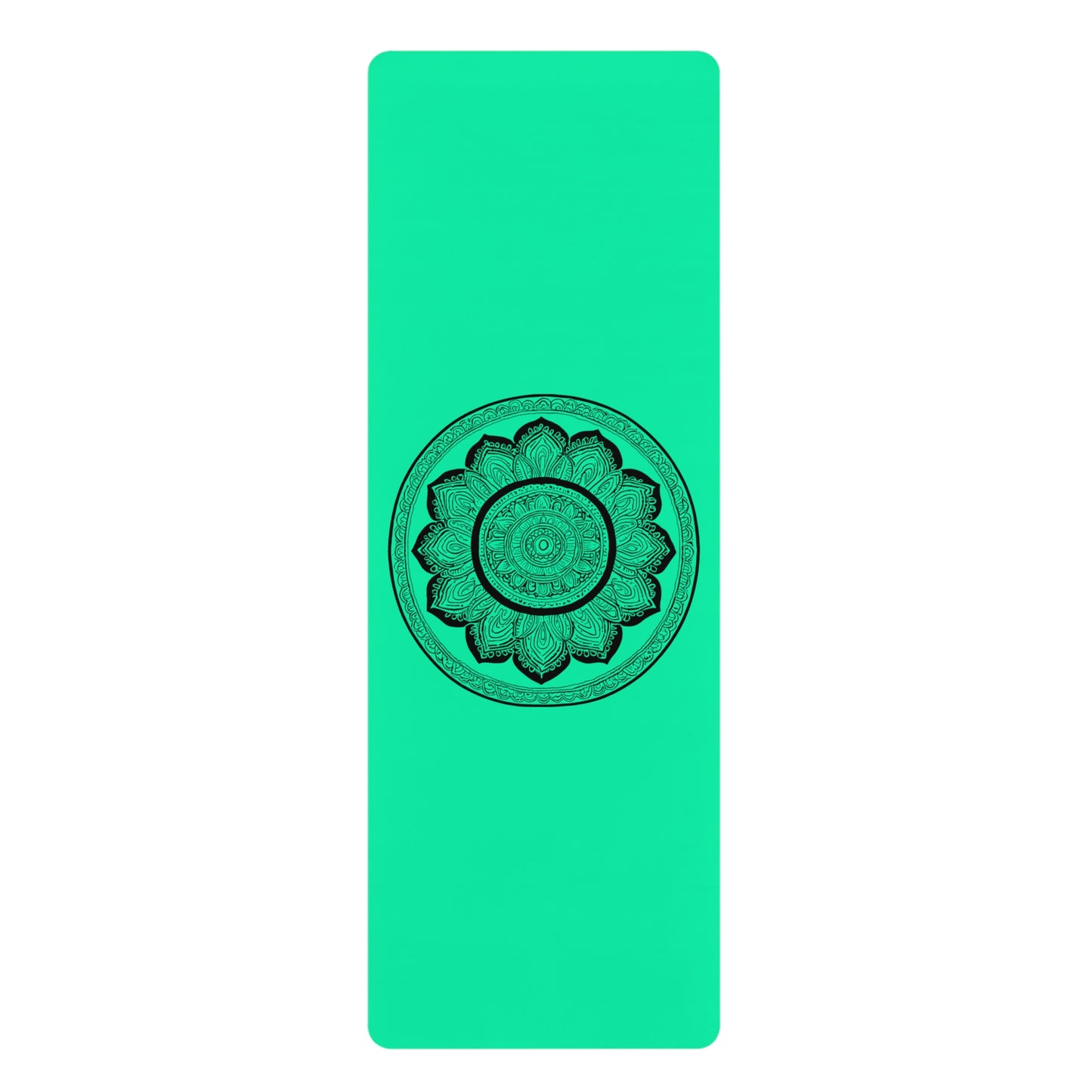 Mandala Rubber Yoga Mat: Non-Slip Suede Top & Natural Rubber Bottom, Colorful Lotus Design, 24×70" Cushioning for Yoga, Pilates, Meditation