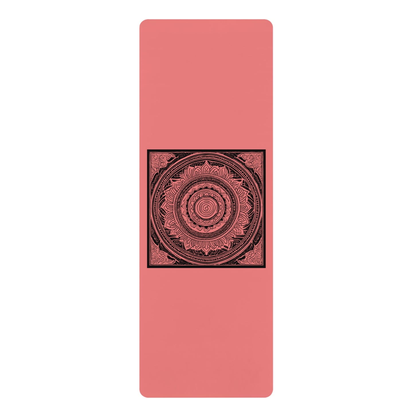 Mandala Rubber Yoga Mat: Non-Slip Suede Top & Natural Rubber Bottom, Colorful Lotus Design, 24×70" Cushioning for Yoga, Pilates, Meditation