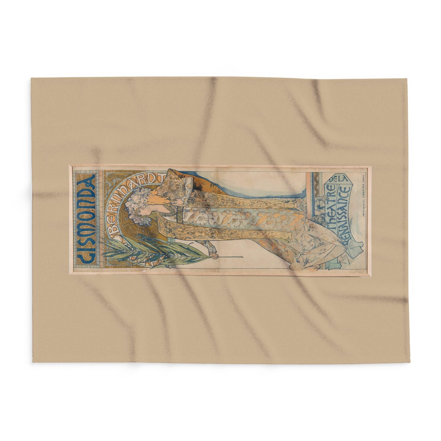Arctic Fleece Blanket: 1894 Gismonda, Sarah Bernhardt, by Alphonse Mucha, Art Nouveau, Cozy Winter Throw, Perfect Gift for Art Lovers