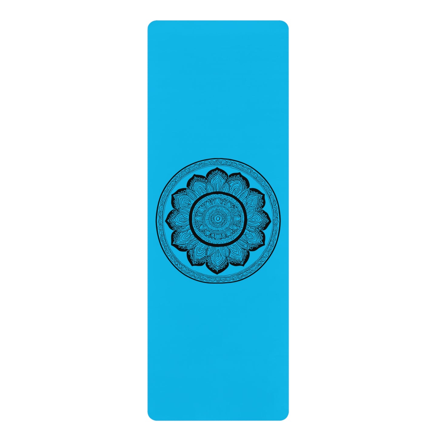 Mandala Rubber Yoga Mat: Non-Slip Suede Top & Natural Rubber Bottom, Colorful Lotus Design, 24×70" Cushioning for Yoga, Pilates, Meditation