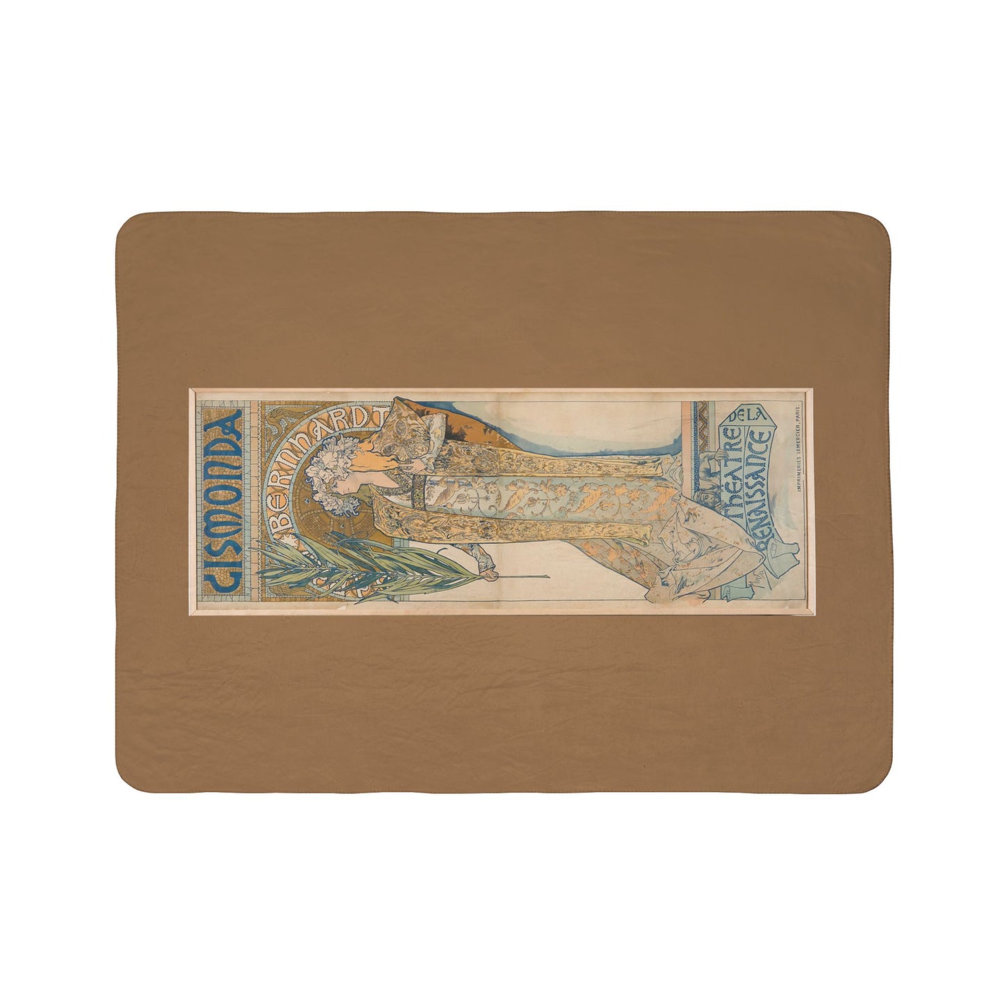 Fleece Sherpa Blanket: 1894 Gismonda, Sarah Bernhardt, by Alphonse Mucha, Cozy Vintage Throw, Art Nouveau, Perfect Gift for Art Lovers