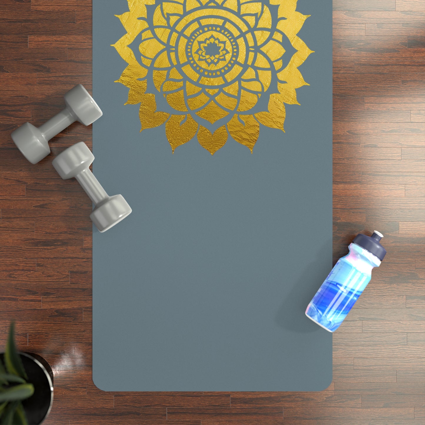 Mandala Rubber Yoga Mat: Non-Slip Suede Top & Natural Rubber Bottom, Colorful Lotus Design, 24×70" Cushioning for Yoga, Pilates, Meditation