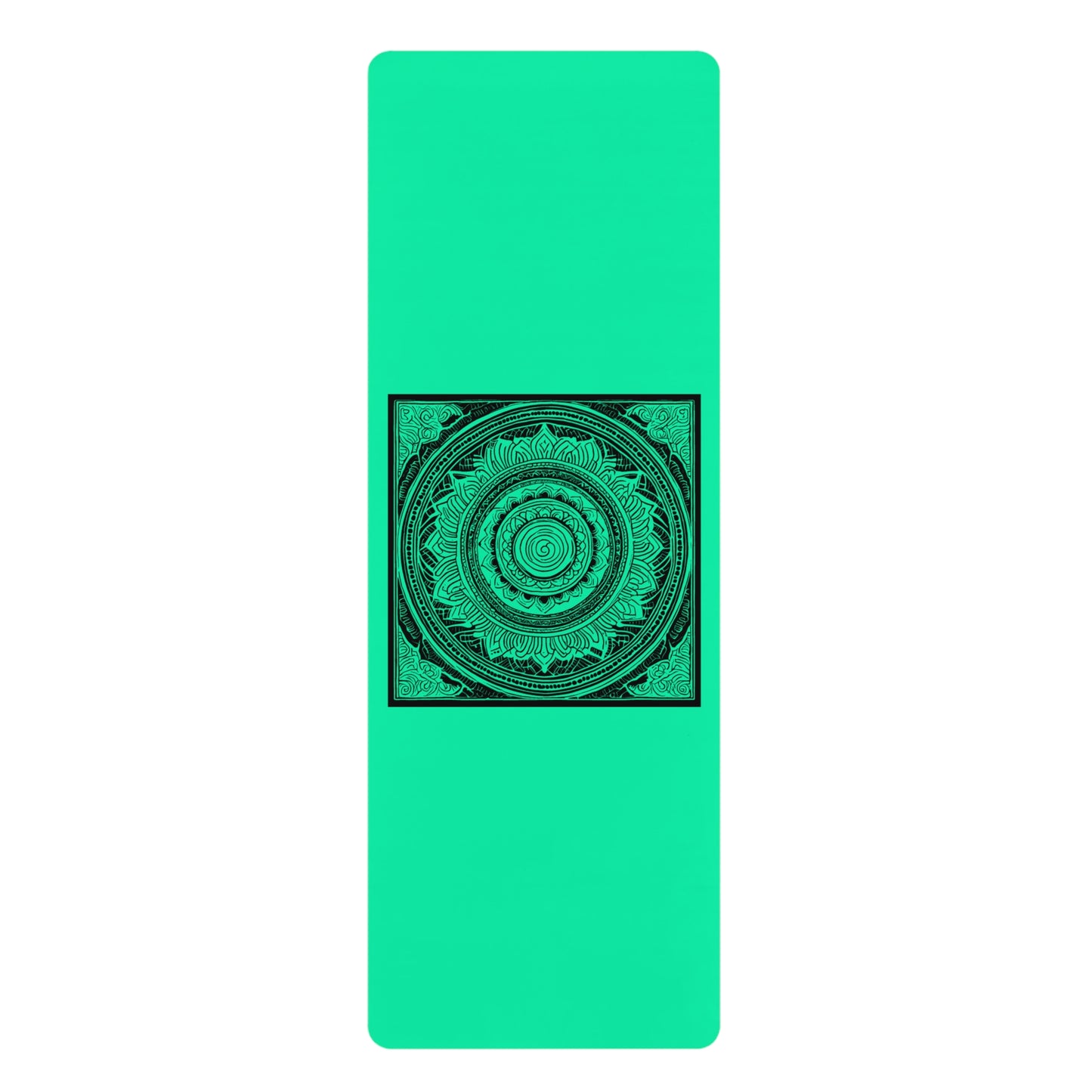 Mandala Rubber Yoga Mat: Non-Slip Suede Top & Natural Rubber Bottom, Colorful Lotus Design, 24×70" Cushioning for Yoga, Pilates, Meditation