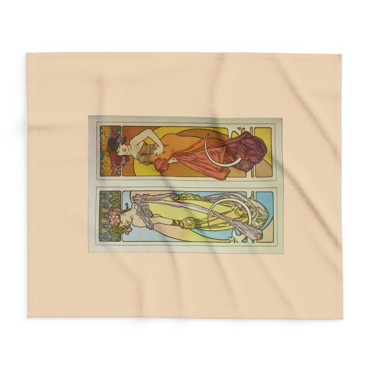 Arctic Fleece Blanket: 1902 Documents Decoratifs, Plate 45, by Alphonse Mucha, Art Nouveau, Cozy Winter Throw, Perfect Gift for Art Lovers