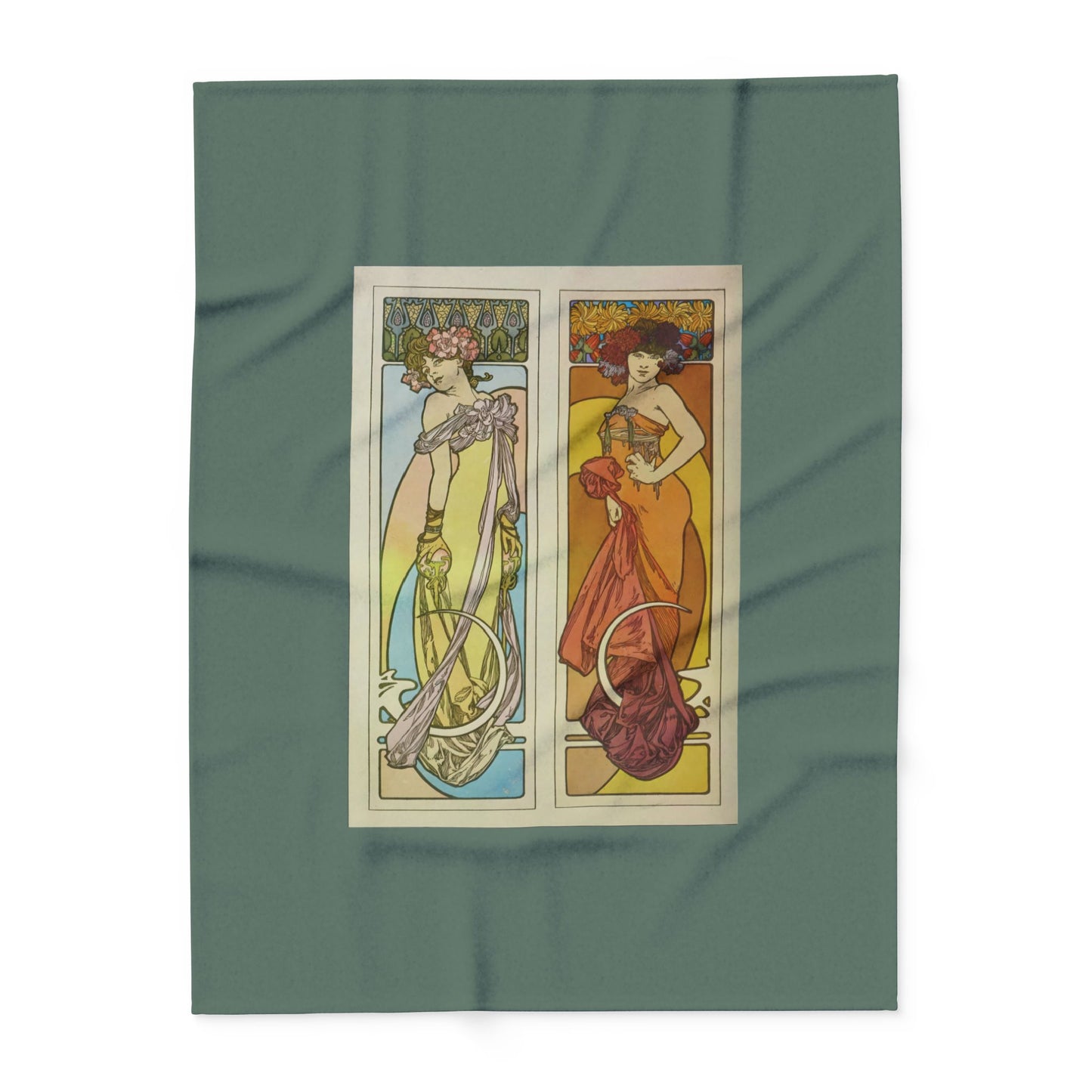 Arctic Fleece Blanket: 1902 Documents Decoratifs, Plate 45, by Alphonse Mucha, Art Nouveau, Cozy Winter Throw, Perfect Gift for Art Lovers