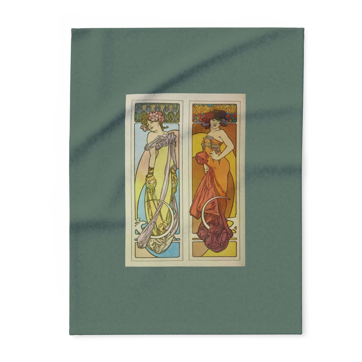 Arctic Fleece Blanket: 1902 Documents Decoratifs, Plate 45, by Alphonse Mucha, Art Nouveau, Cozy Winter Throw, Perfect Gift for Art Lovers