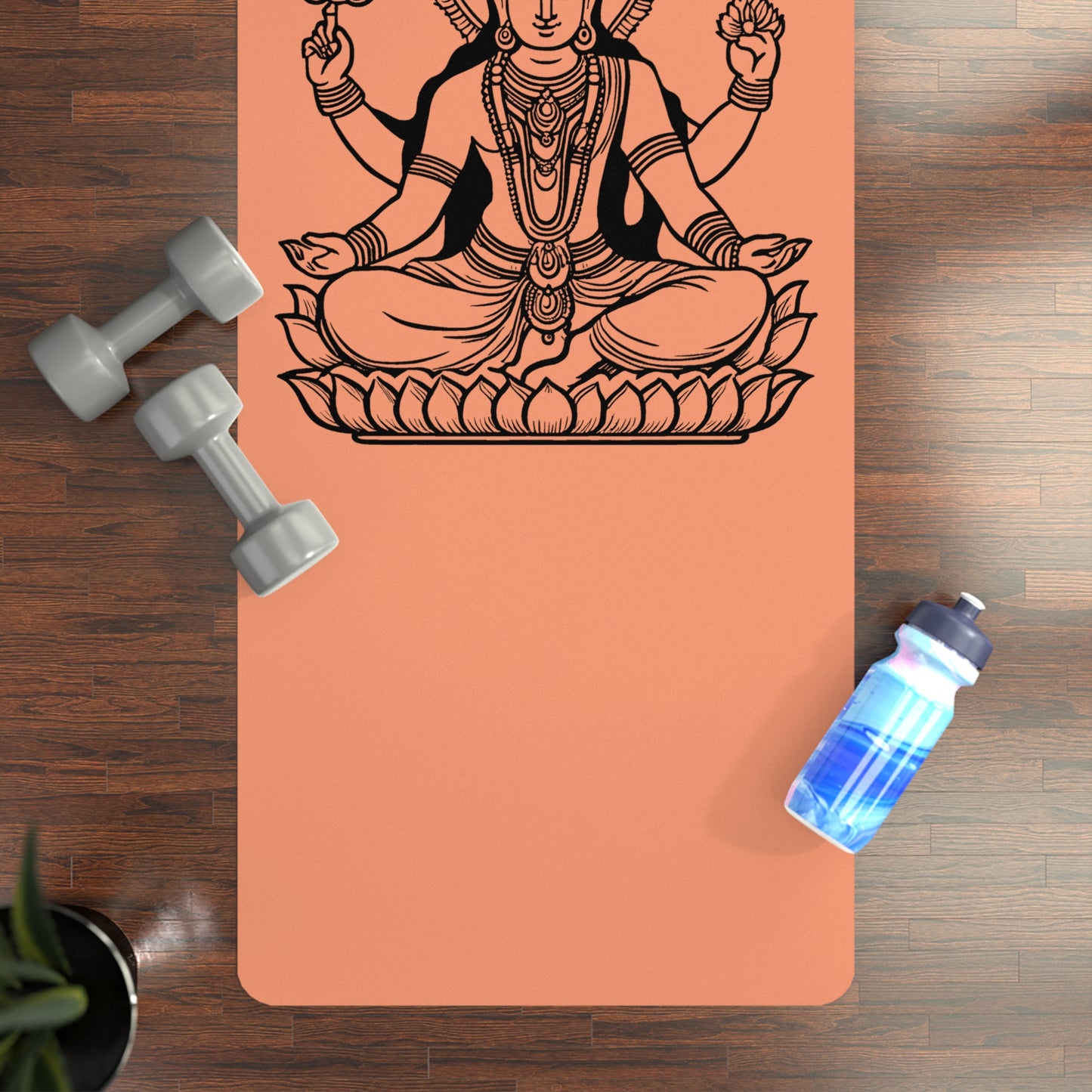Vishnu Rubber Yoga Mat: Non-Slip Suede Top & Natural Rubber Bottom, Design, 24×70" Cushioning for Yoga, Pilates, Meditation