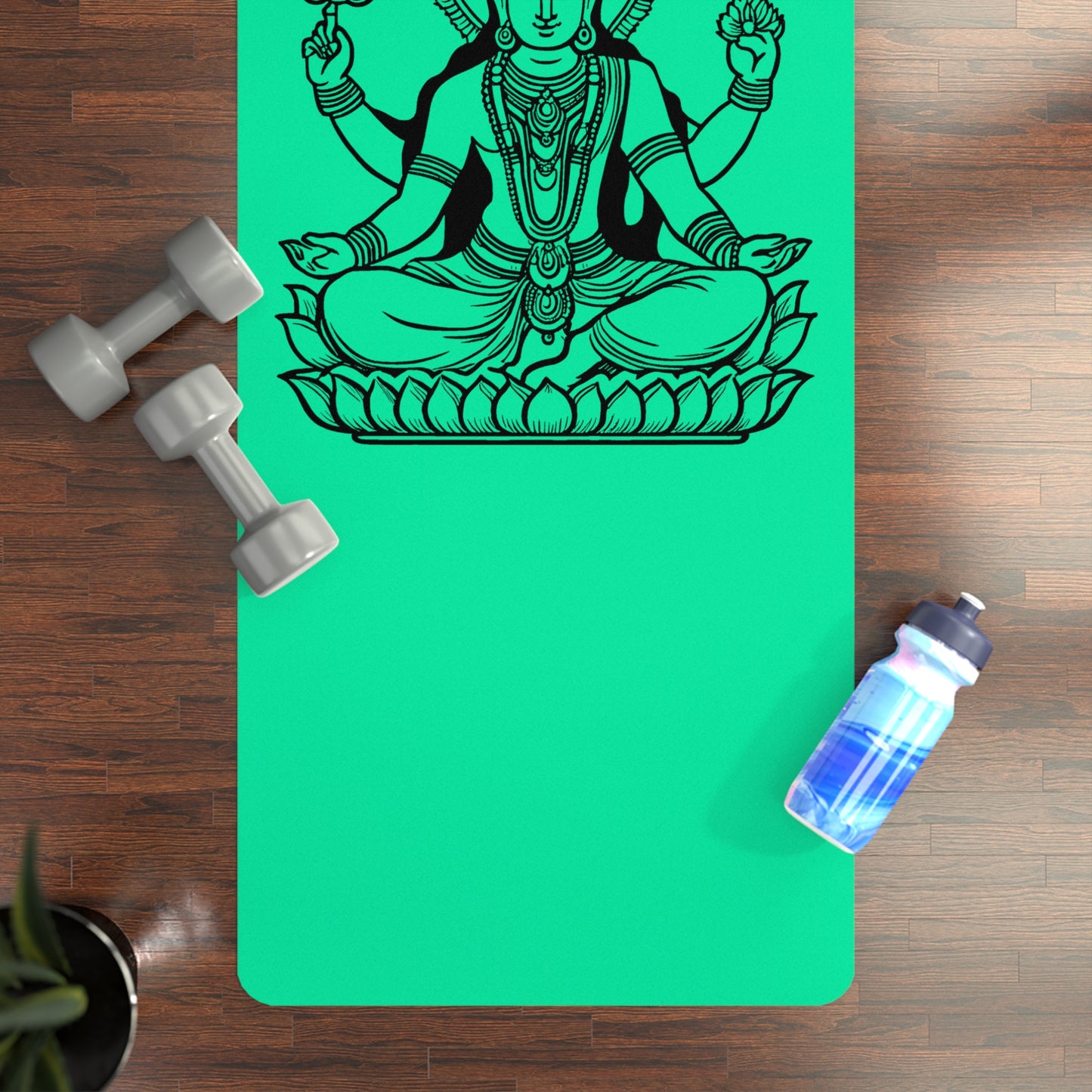 Vishnu Rubber Yoga Mat: Non-Slip Suede Top & Natural Rubber Bottom, Design, 24×70" Cushioning for Yoga, Pilates, Meditation