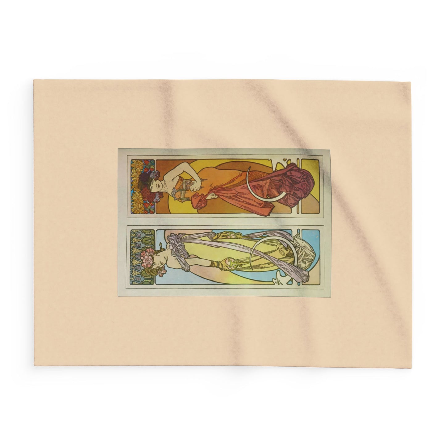 Arctic Fleece Blanket: 1902 Documents Decoratifs, Plate 45, by Alphonse Mucha, Art Nouveau, Cozy Winter Throw, Perfect Gift for Art Lovers