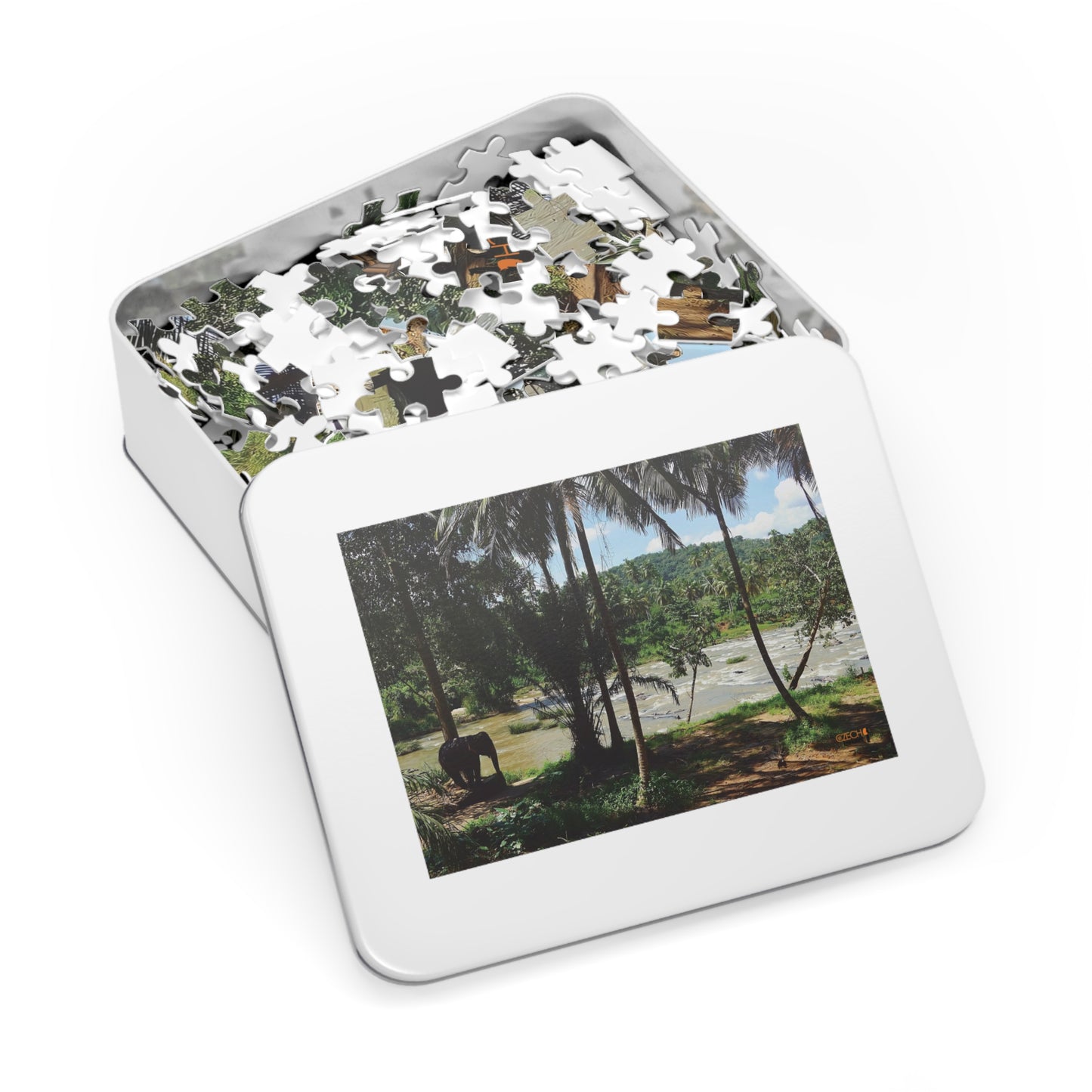 Jigsaw Puzzle & Tin: Original Photo, Pinnawala, Sri Lanka (2015), Vibrant Glossy Puzzle, Nature Lover's Gift, 30 to 500 Pcs