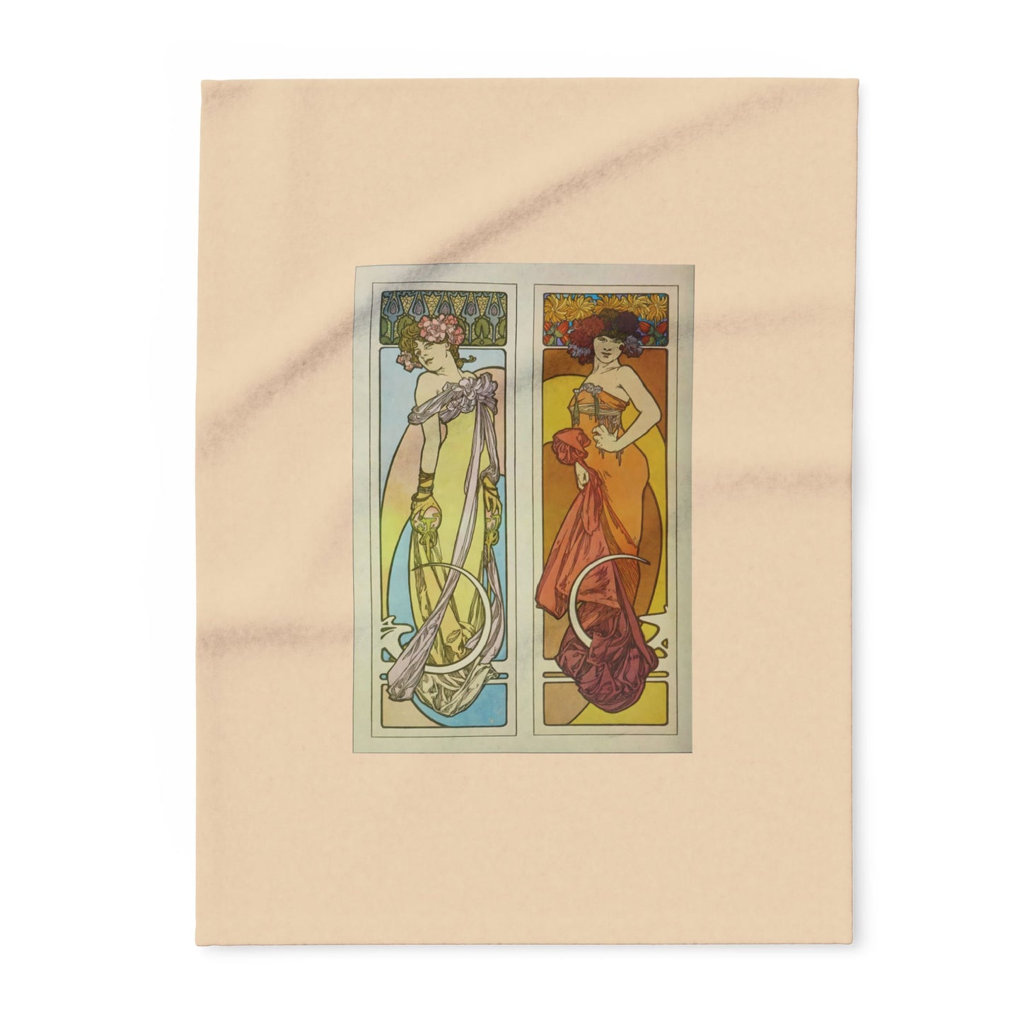 Arctic Fleece Blanket: 1902 Documents Decoratifs, Plate 45, by Alphonse Mucha, Art Nouveau, Cozy Winter Throw, Perfect Gift for Art Lovers