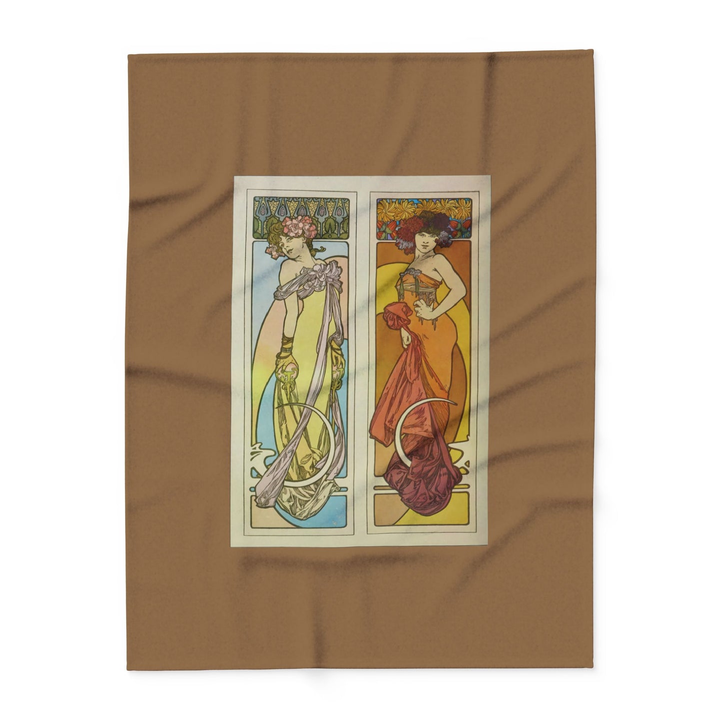 Arctic Fleece Blanket: 1902 Documents Decoratifs, Plate 45, by Alphonse Mucha, Art Nouveau, Cozy Winter Throw, Perfect Gift for Art Lovers