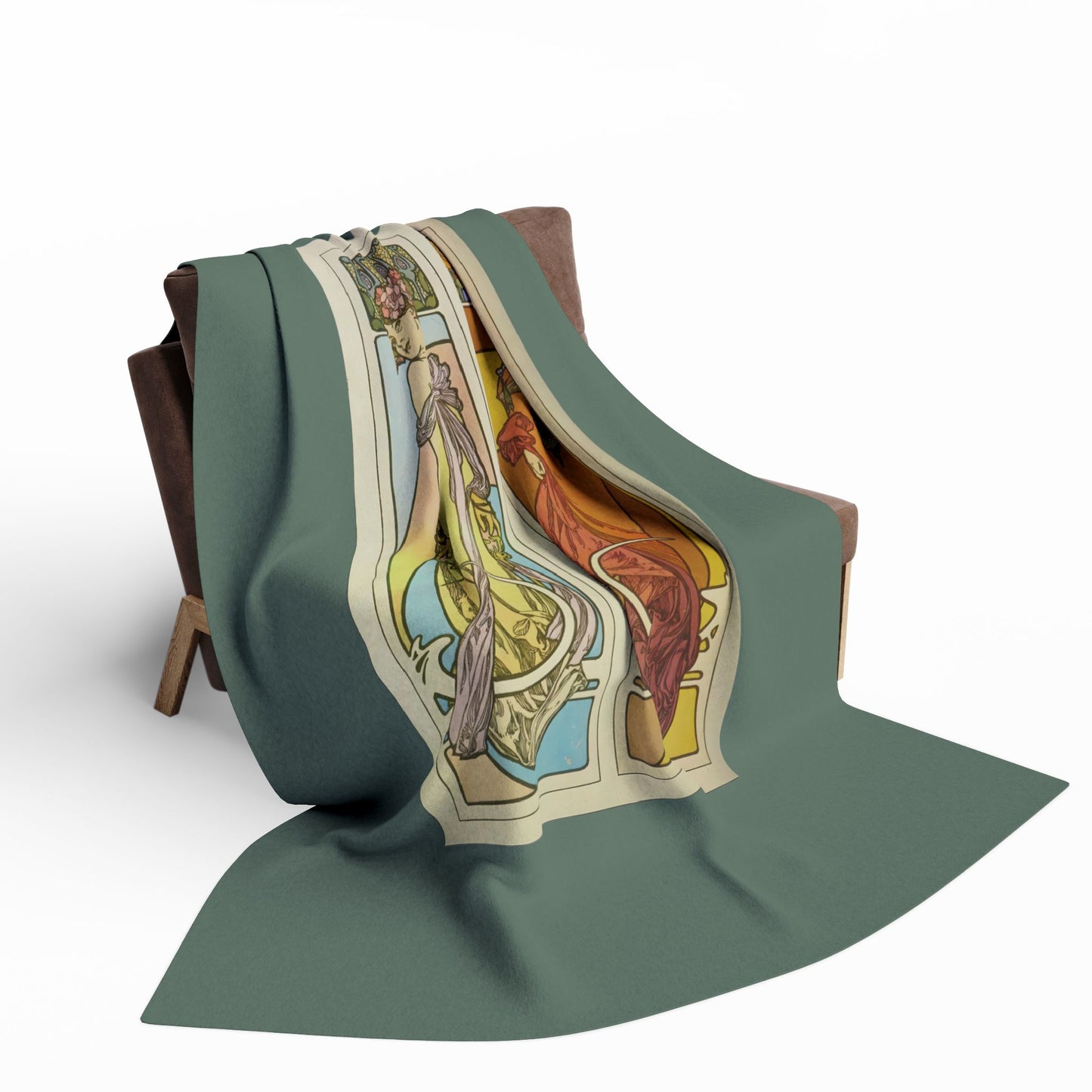 Arctic Fleece Blanket: 1902 Documents Decoratifs, Plate 45, by Alphonse Mucha, Art Nouveau, Cozy Winter Throw, Perfect Gift for Art Lovers