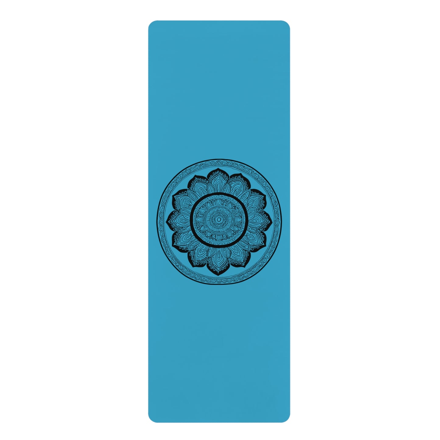 Mandala Rubber Yoga Mat: Non-Slip Suede Top & Natural Rubber Bottom, Colorful Lotus Design, 24×70" Cushioning for Yoga, Pilates, Meditation