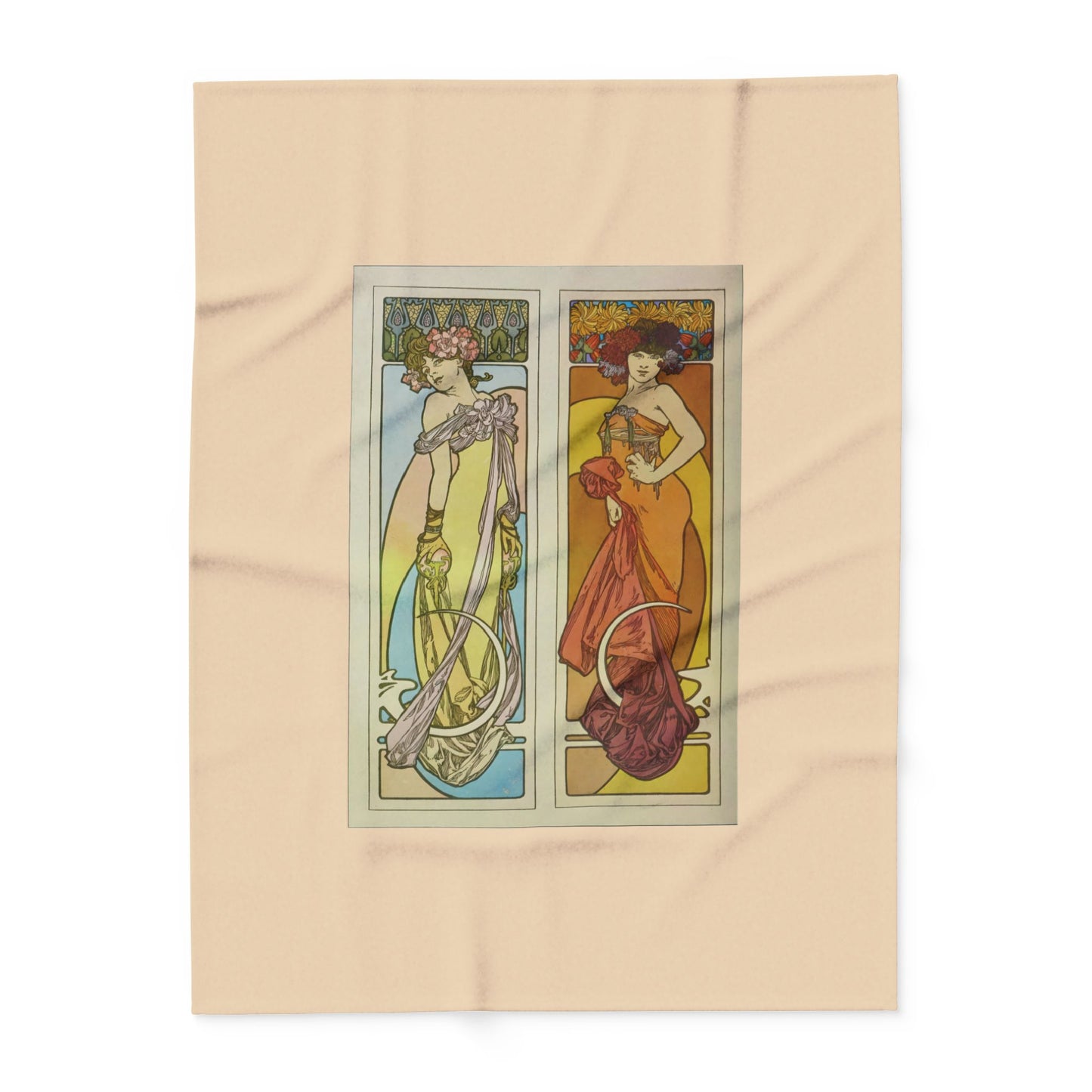 Arctic Fleece Blanket: 1902 Documents Decoratifs, Plate 45, by Alphonse Mucha, Art Nouveau, Cozy Winter Throw, Perfect Gift for Art Lovers