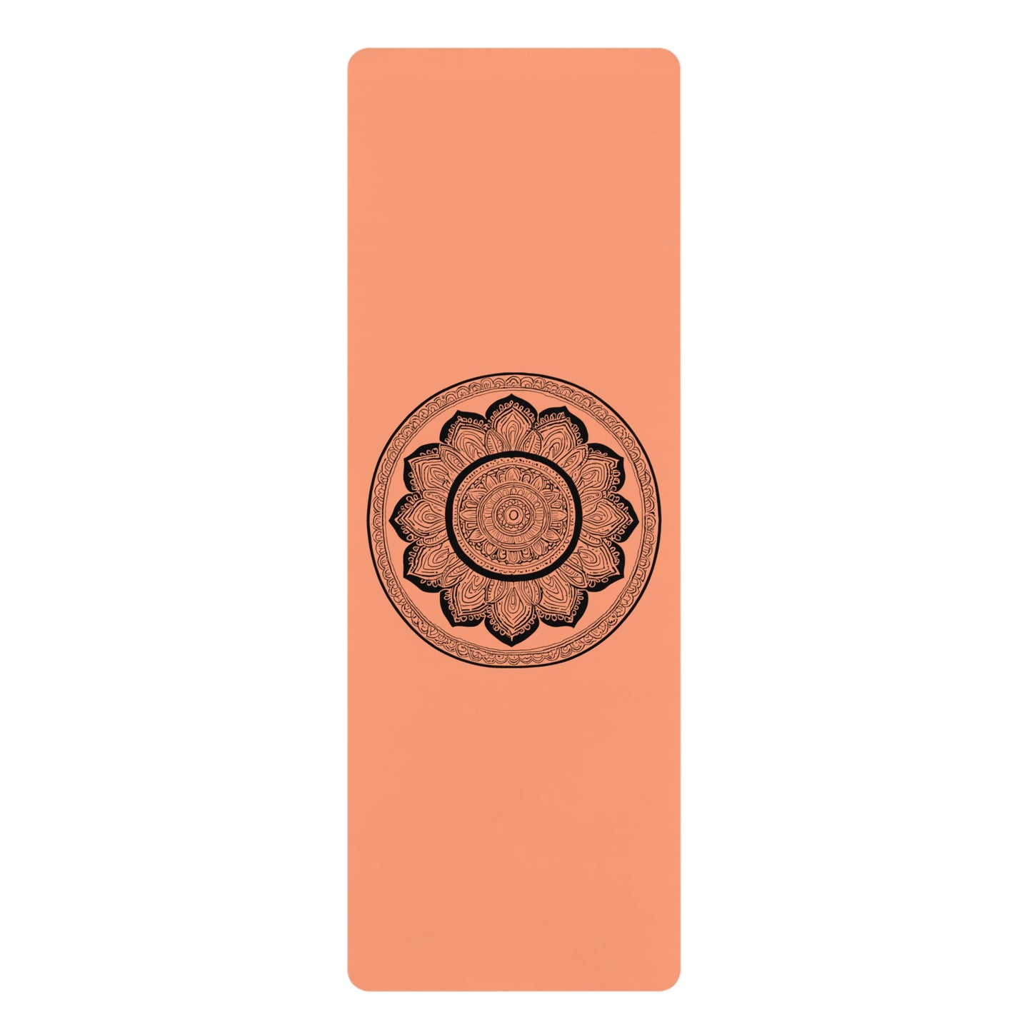 Mandala Rubber Yoga Mat: Non-Slip Suede Top & Natural Rubber Bottom, Colorful Lotus Design, 24×70" Cushioning for Yoga, Pilates, Meditation