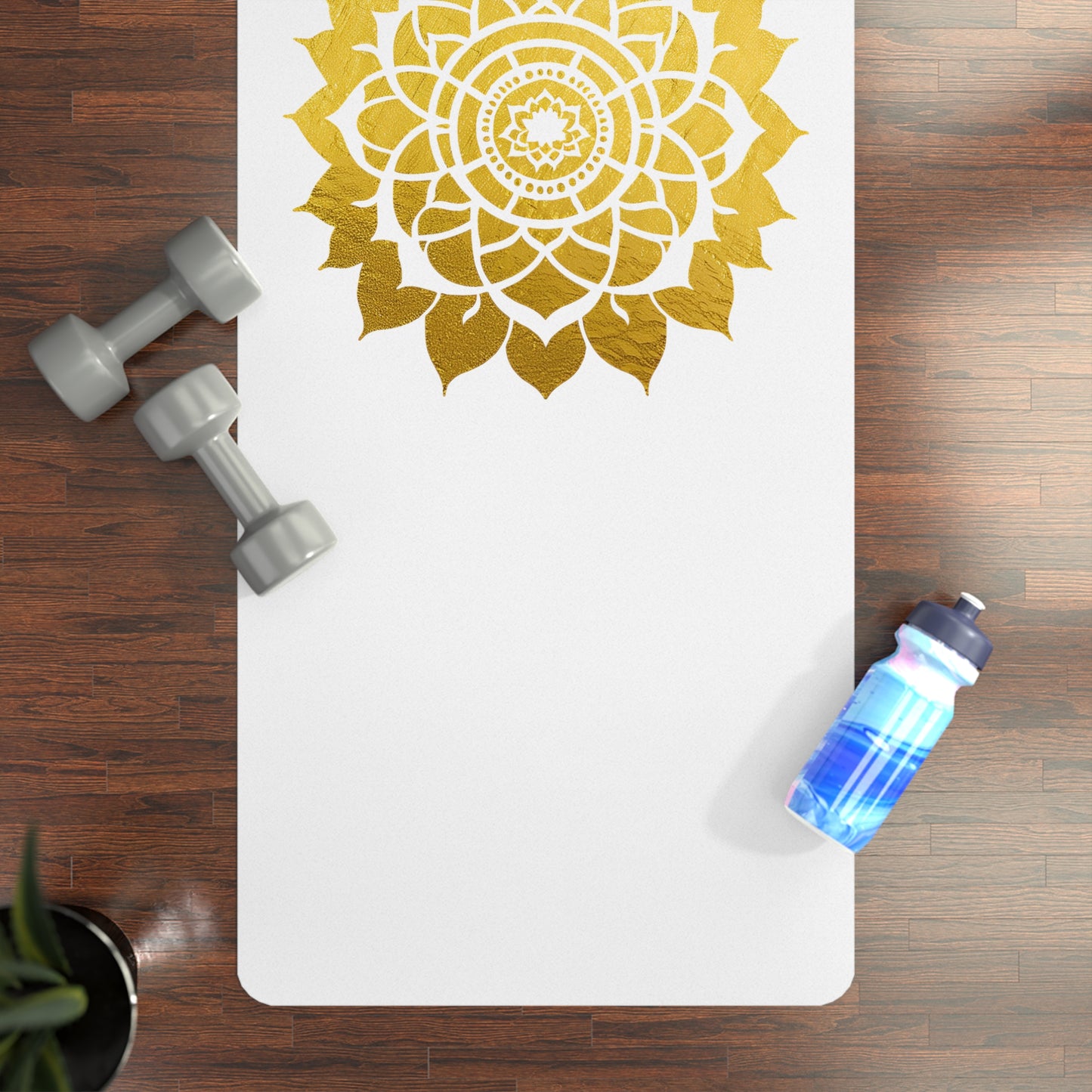 Mandala Rubber Yoga Mat: Non-Slip Suede Top & Natural Rubber Bottom, Colorful Lotus Design, 24×70" Cushioning for Yoga, Pilates, Meditation