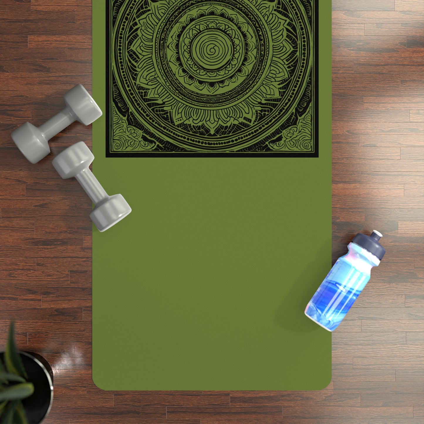 Mandala Rubber Yoga Mat: Non-Slip Suede Top & Natural Rubber Bottom, Colorful Lotus Design, 24×70" Cushioning for Yoga, Pilates, Meditation