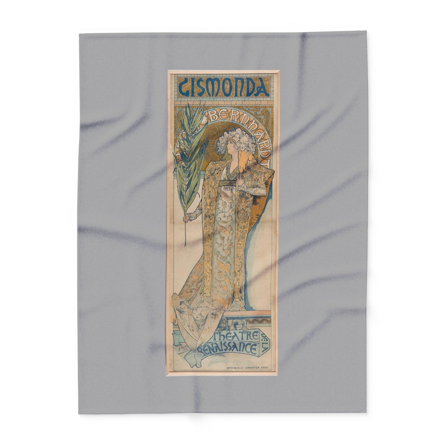 Arctic Fleece Blanket: 1894 Gismonda, Sarah Bernhardt, by Alphonse Mucha, Art Nouveau, Cozy Winter Throw, Perfect Gift for Art Lovers