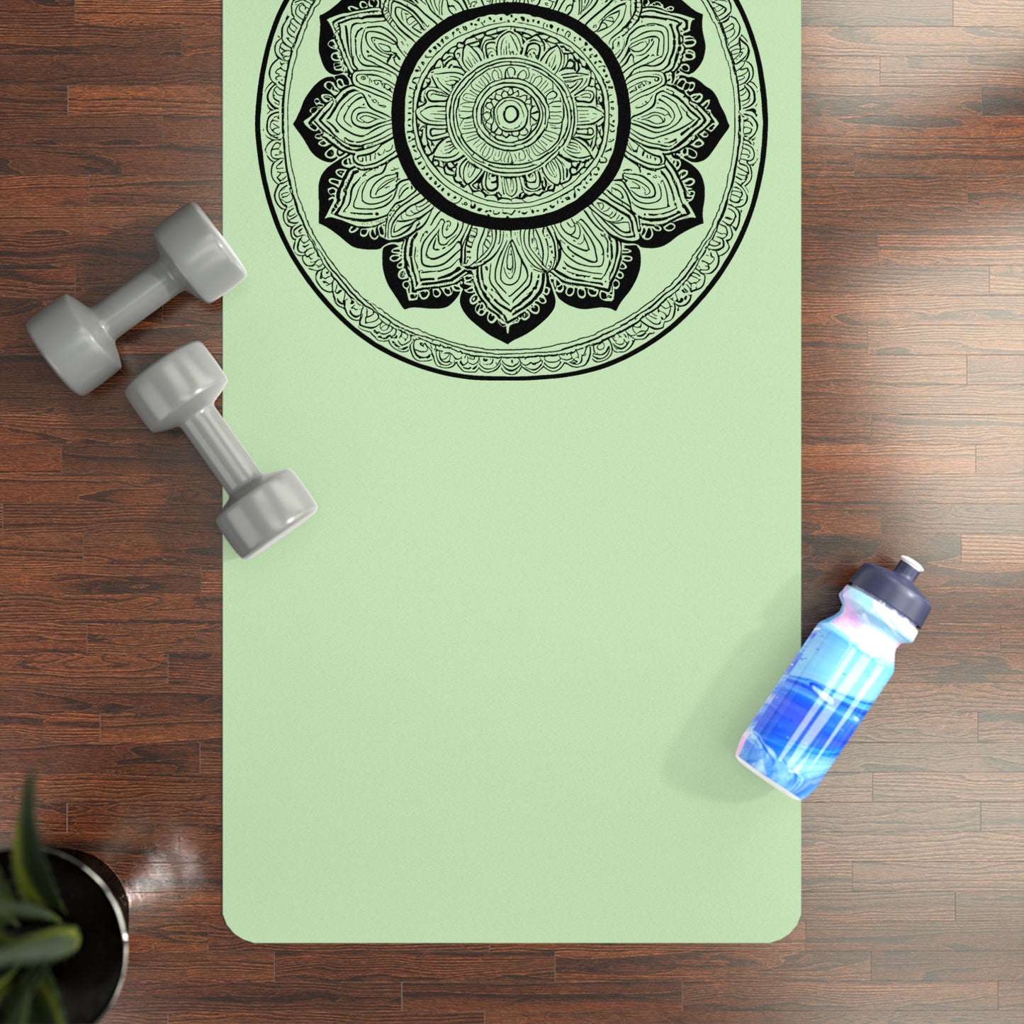 Mandala Rubber Yoga Mat: Non-Slip Suede Top & Natural Rubber Bottom, Colorful Lotus Design, 24×70" Cushioning for Yoga, Pilates, Meditation