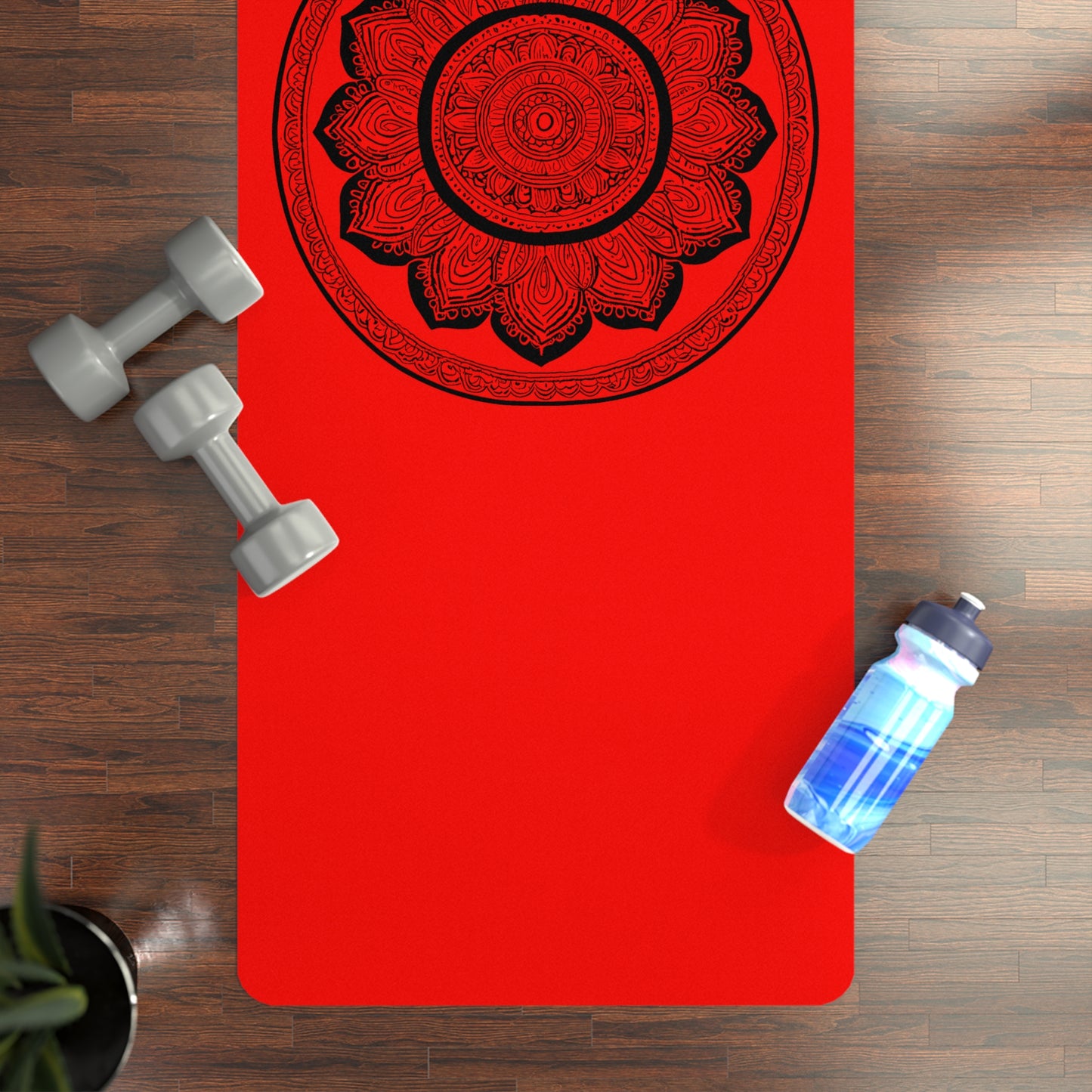 Mandala Rubber Yoga Mat: Non-Slip Suede Top & Natural Rubber Bottom, Colorful Lotus Design, 24×70" Cushioning for Yoga, Pilates, Meditation