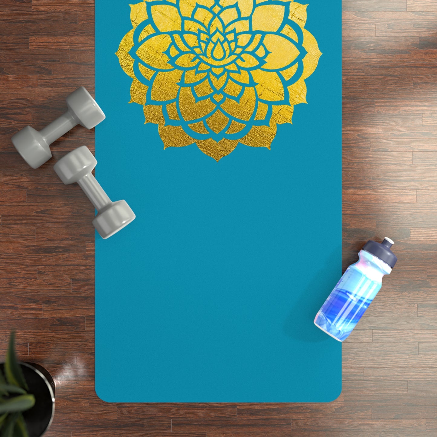 Mandala Rubber Yoga Mat: Non-Slip Suede Top & Natural Rubber Bottom, Colorful Lotus Design, 24×70" Cushioning for Yoga, Pilates, Meditation