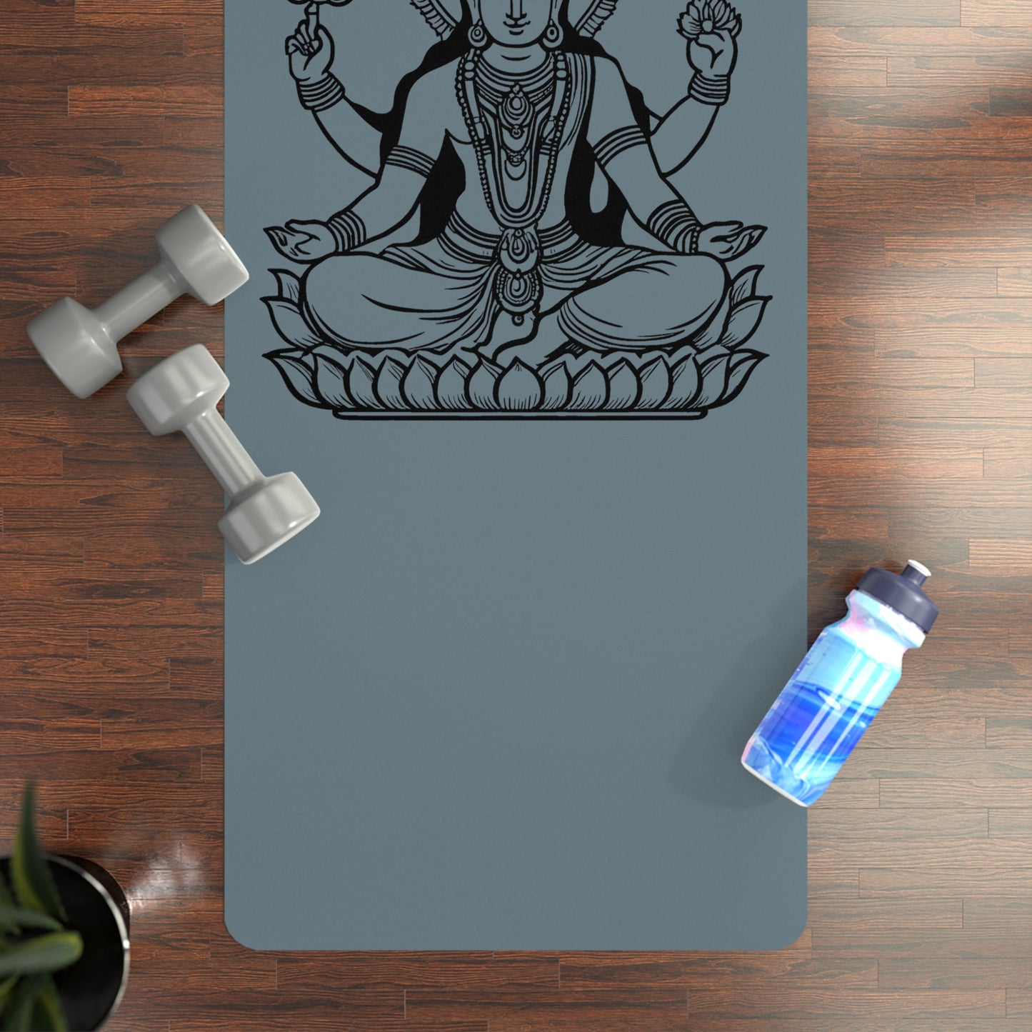 Vishnu Rubber Yoga Mat: Non-Slip Suede Top & Natural Rubber Bottom, Design, 24×70" Cushioning for Yoga, Pilates, Meditation