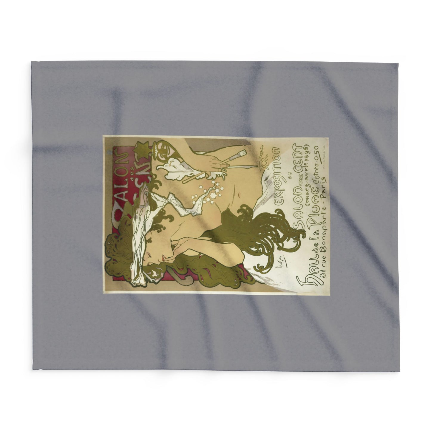 Arctic Fleece Blanket: 1896 Salon des Cent Poster Design by Alphonse Mucha, Art Nouveau, Cozy Winter Throw, Perfect Gift for Art Lovers