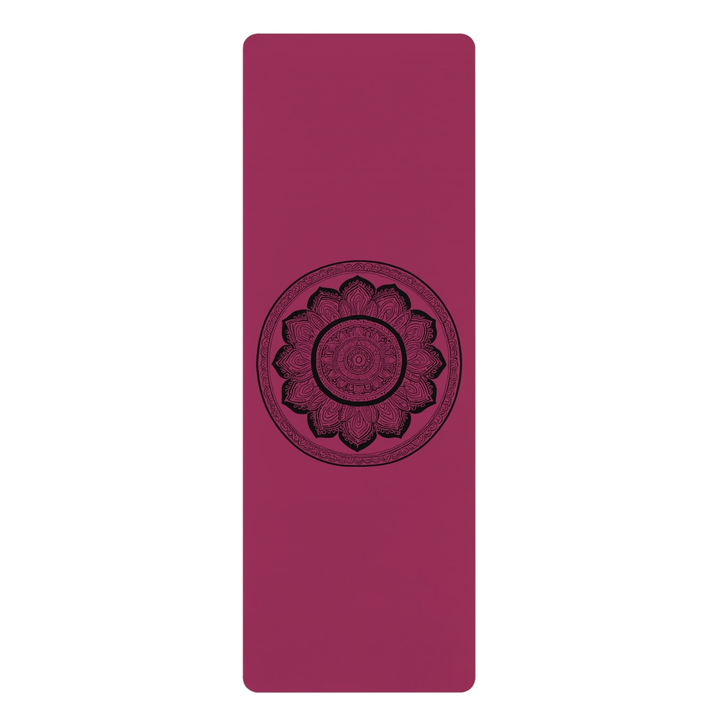 Mandala Rubber Yoga Mat: Non-Slip Suede Top & Natural Rubber Bottom, Colorful Lotus Design, 24×70" Cushioning for Yoga, Pilates, Meditation