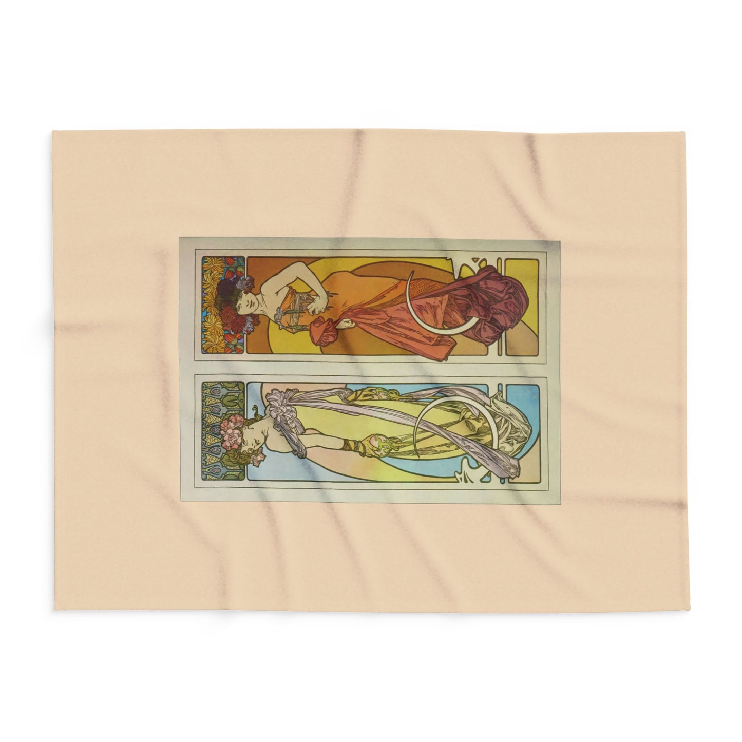 Arctic Fleece Blanket: 1902 Documents Decoratifs,  Plate 45, by Alphonse Mucha, Art Nouveau, Cozy Winter Throw, Perfect Gift for Art Lovers