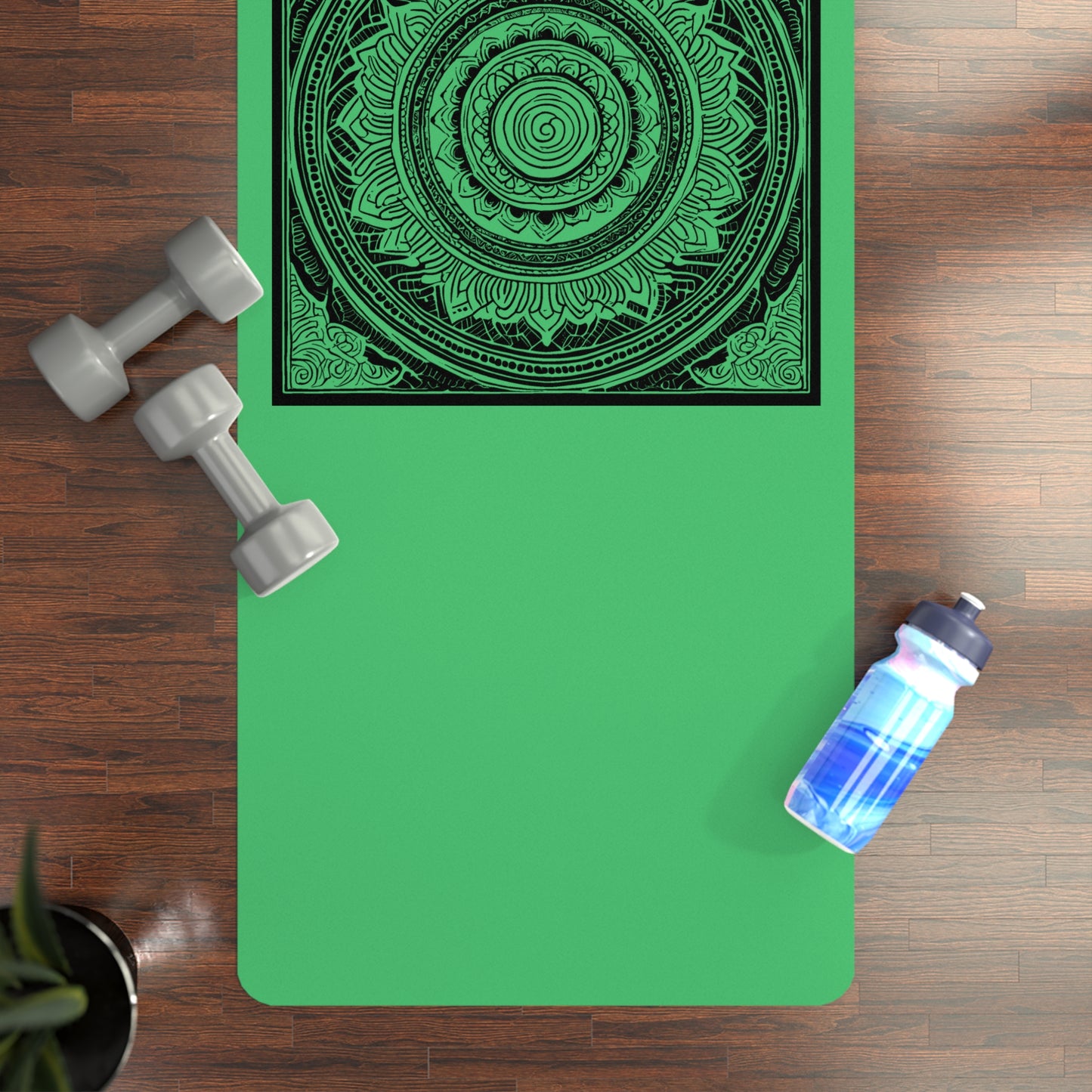 Mandala Rubber Yoga Mat: Non-Slip Suede Top & Natural Rubber Bottom, Colorful Lotus Design, 24×70" Cushioning for Yoga, Pilates, Meditation