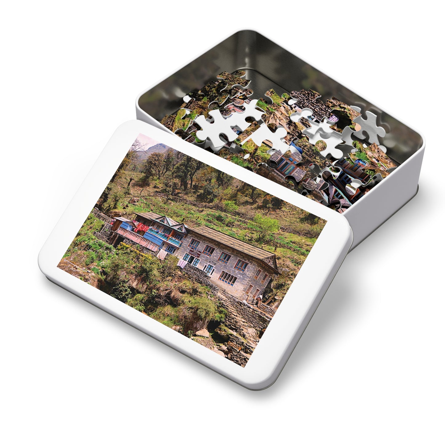 Jigsaw Puzzle & Tin: Original Photo, Solu Khumbu, Nepal (2015), Vibrant Glossy Puzzle, Nature Lover's Gift, 30 to 500 Pcs