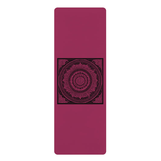 Mandala Rubber Yoga Mat: Non-Slip Suede Top & Natural Rubber Bottom, Colorful Lotus Design, 24×70" Cushioning for Yoga, Pilates, Meditation