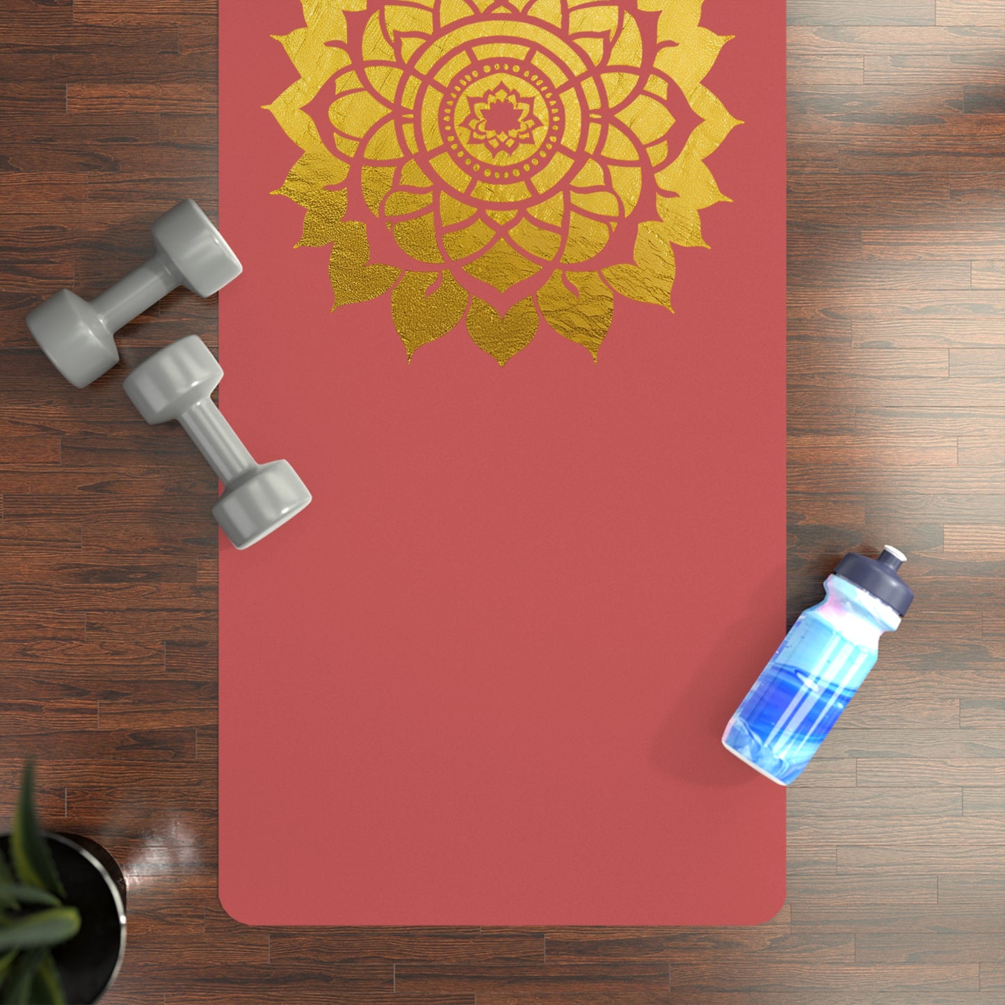 Mandala Rubber Yoga Mat: Non-Slip Suede Top & Natural Rubber Bottom, Colorful Lotus Design, 24×70" Cushioning for Yoga, Pilates, Meditation