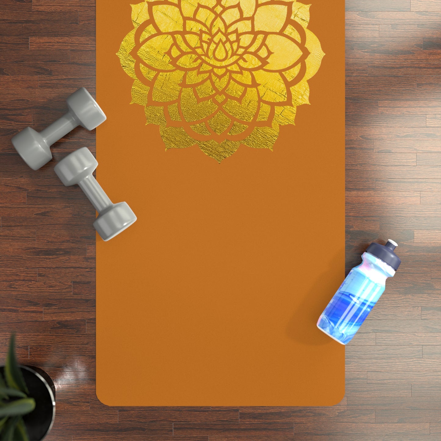 Mandala Rubber Yoga Mat: Non-Slip Suede Top & Natural Rubber Bottom, Colorful Lotus Design, 24×70" Cushioning for Yoga, Pilates, Meditation