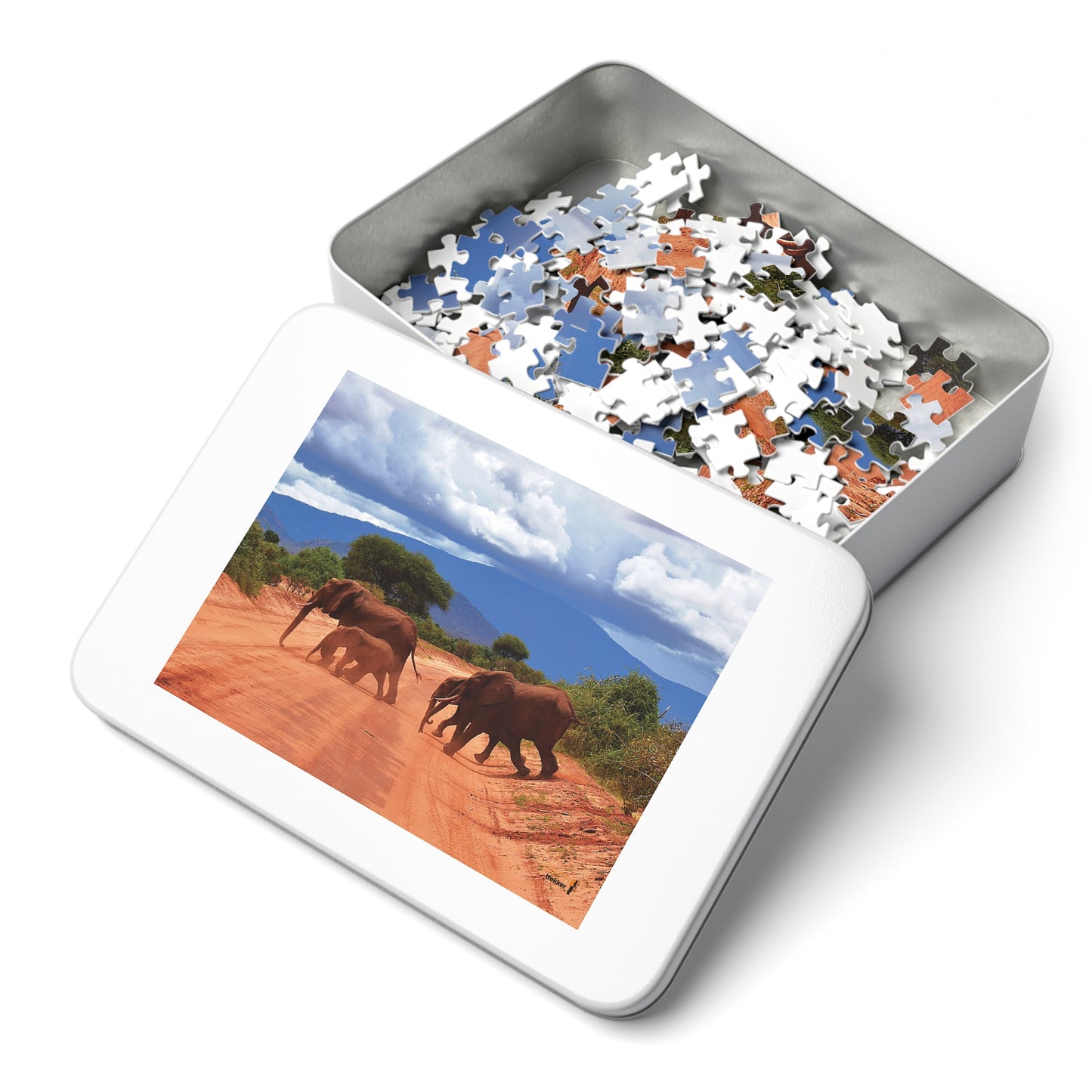 Jigsaw Puzzle & Tin: Original Photo, Tsavo East, Kenya (2023), Vibrant Glossy Puzzle, Nature Lover's Gift, 30 to 1,000 Pcs