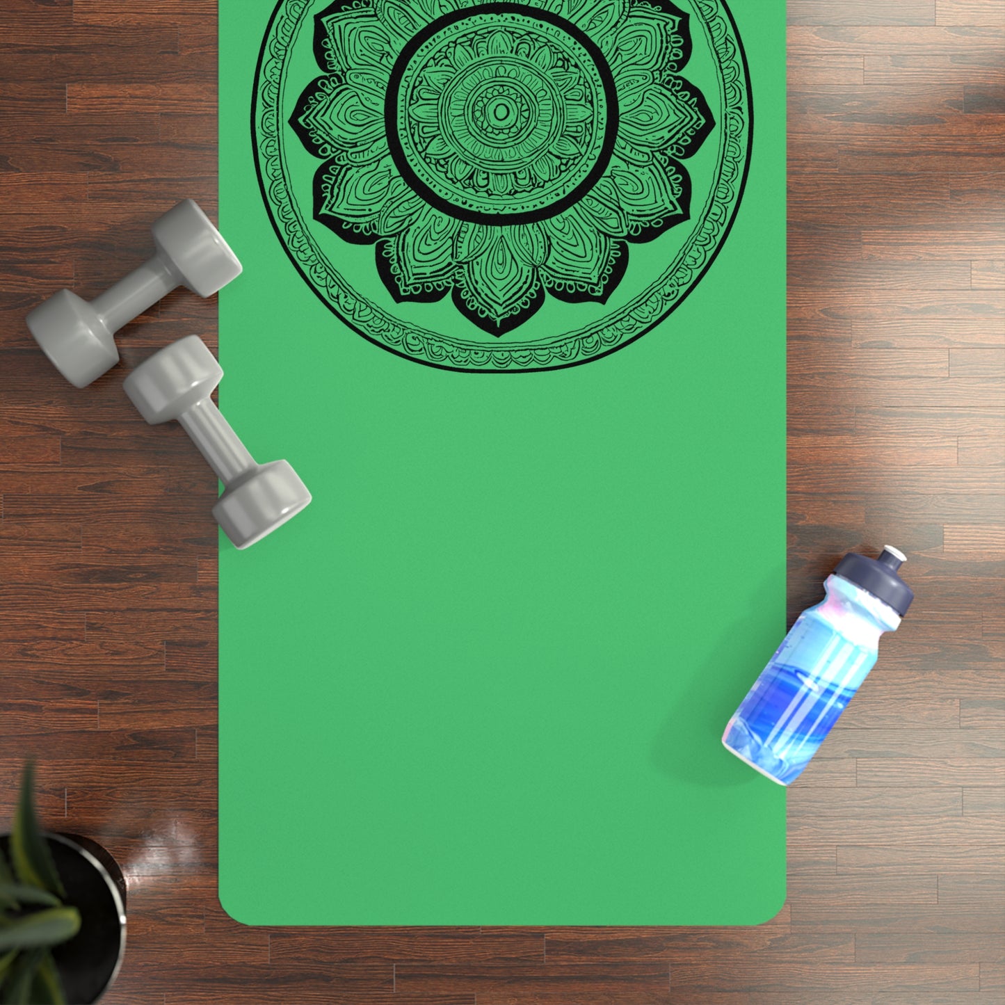 Mandala Rubber Yoga Mat: Non-Slip Suede Top & Natural Rubber Bottom, Colorful Lotus Design, 24×70" Cushioning for Yoga, Pilates, Meditation