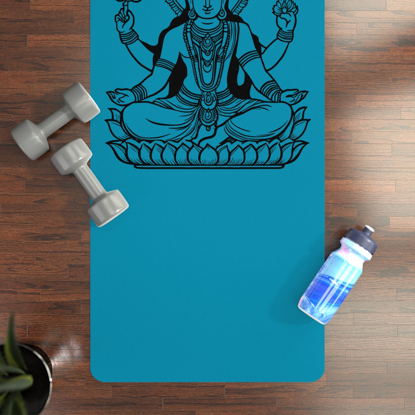 Vishnu Rubber Yoga Mat: Non-Slip Suede Top & Natural Rubber Bottom, Design, 24×70" Cushioning for Yoga, Pilates, Meditation