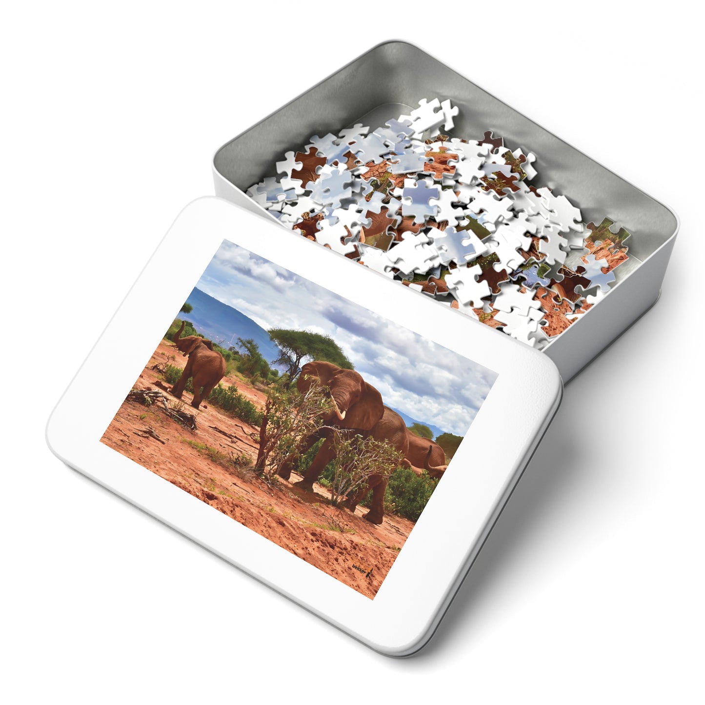 Jigsaw Puzzle & Tin: Original Photo, Tsavo East, Kenya (2023), Vibrant Glossy Puzzle, Nature Lover's Gift, 30 to 1,000 Pcs