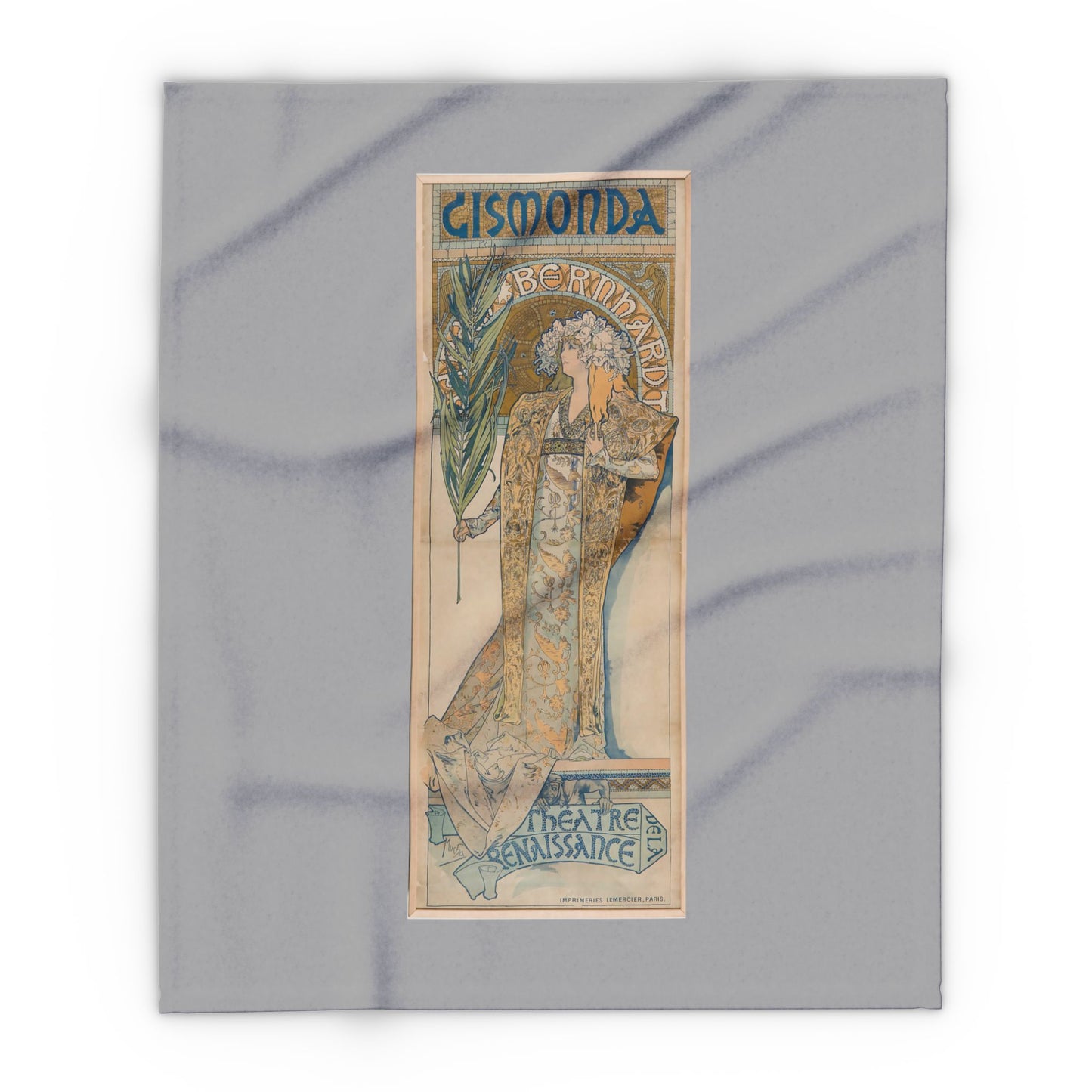 Arctic Fleece Blanket: 1894 Gismonda, Sarah Bernhardt, by Alphonse Mucha, Art Nouveau, Cozy Winter Throw, Perfect Gift for Art Lovers