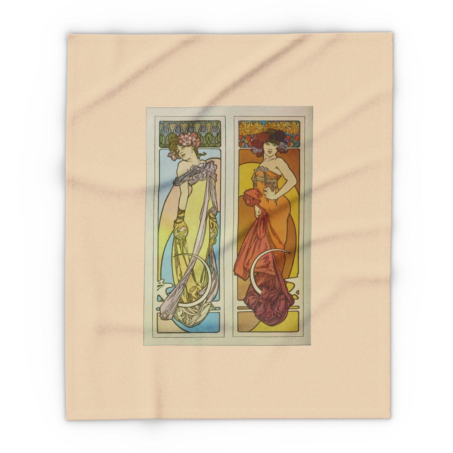 Arctic Fleece Blanket: 1902 Documents Decoratifs,  Plate 45, by Alphonse Mucha, Art Nouveau, Cozy Winter Throw, Perfect Gift for Art Lovers