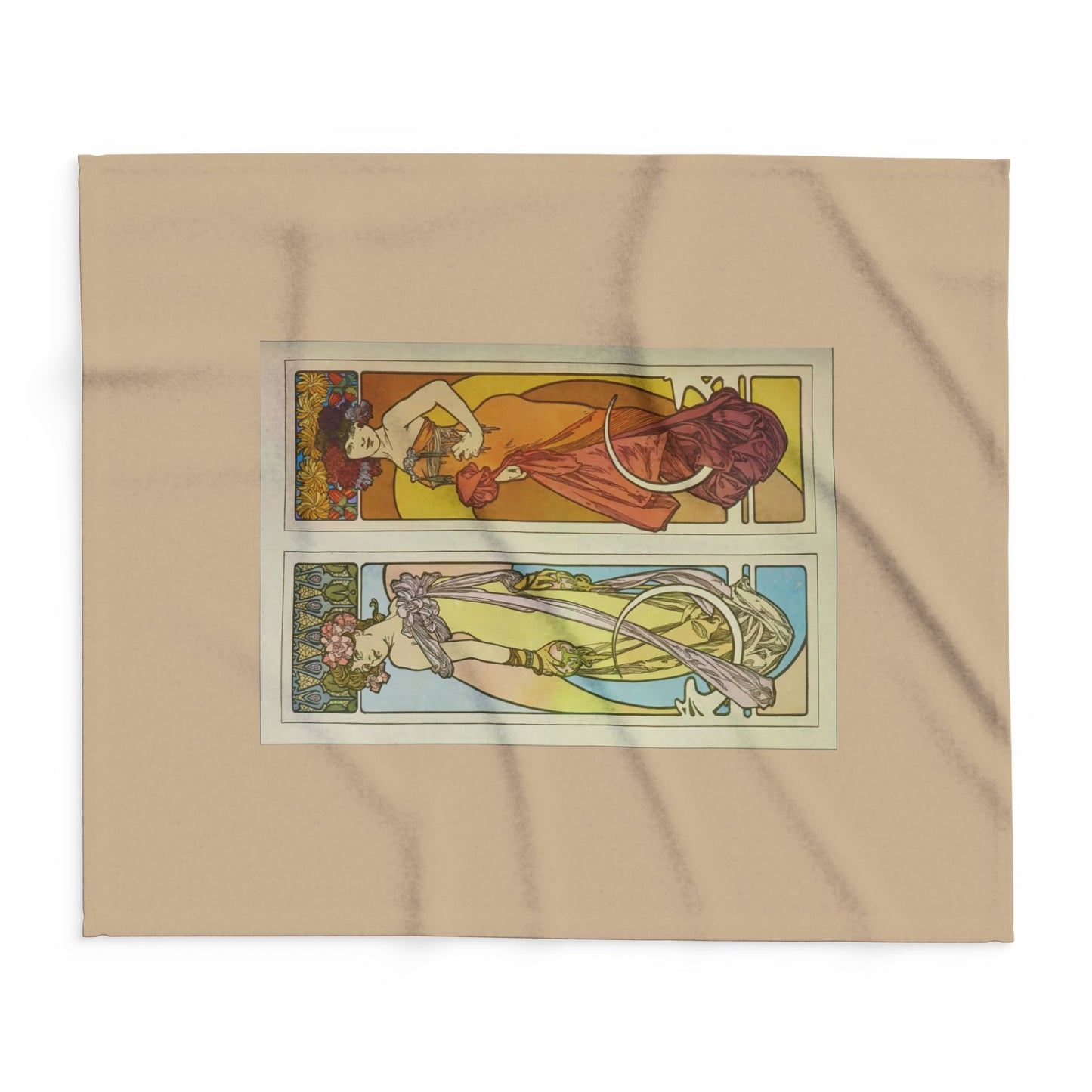 Arctic Fleece Blanket: 1902 Documents Decoratifs,  Plate 45, by Alphonse Mucha, Art Nouveau, Cozy Winter Throw, Perfect Gift for Art Lovers