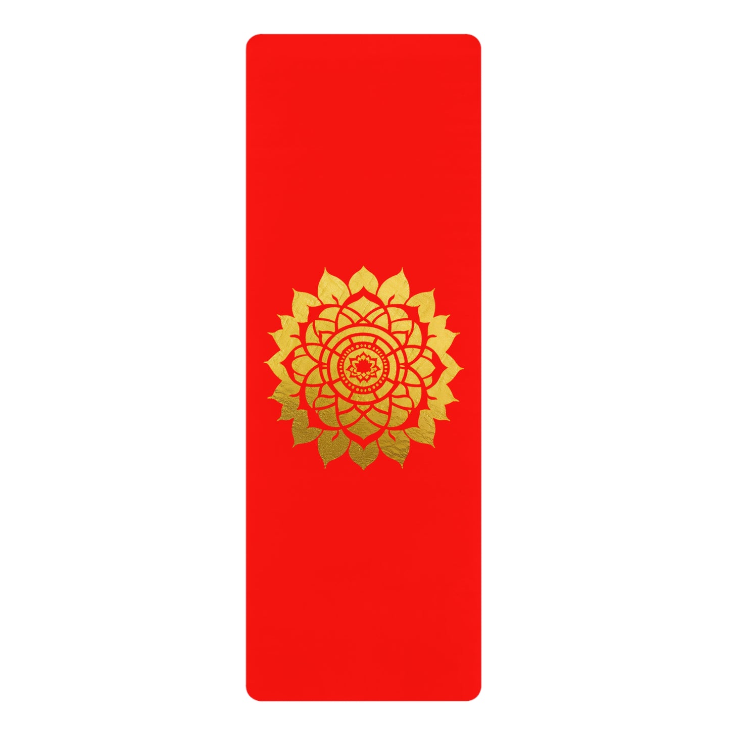 Mandala Rubber Yoga Mat: Non-Slip Suede Top & Natural Rubber Bottom, Colorful Lotus Design, 24×70" Cushioning for Yoga, Pilates, Meditation